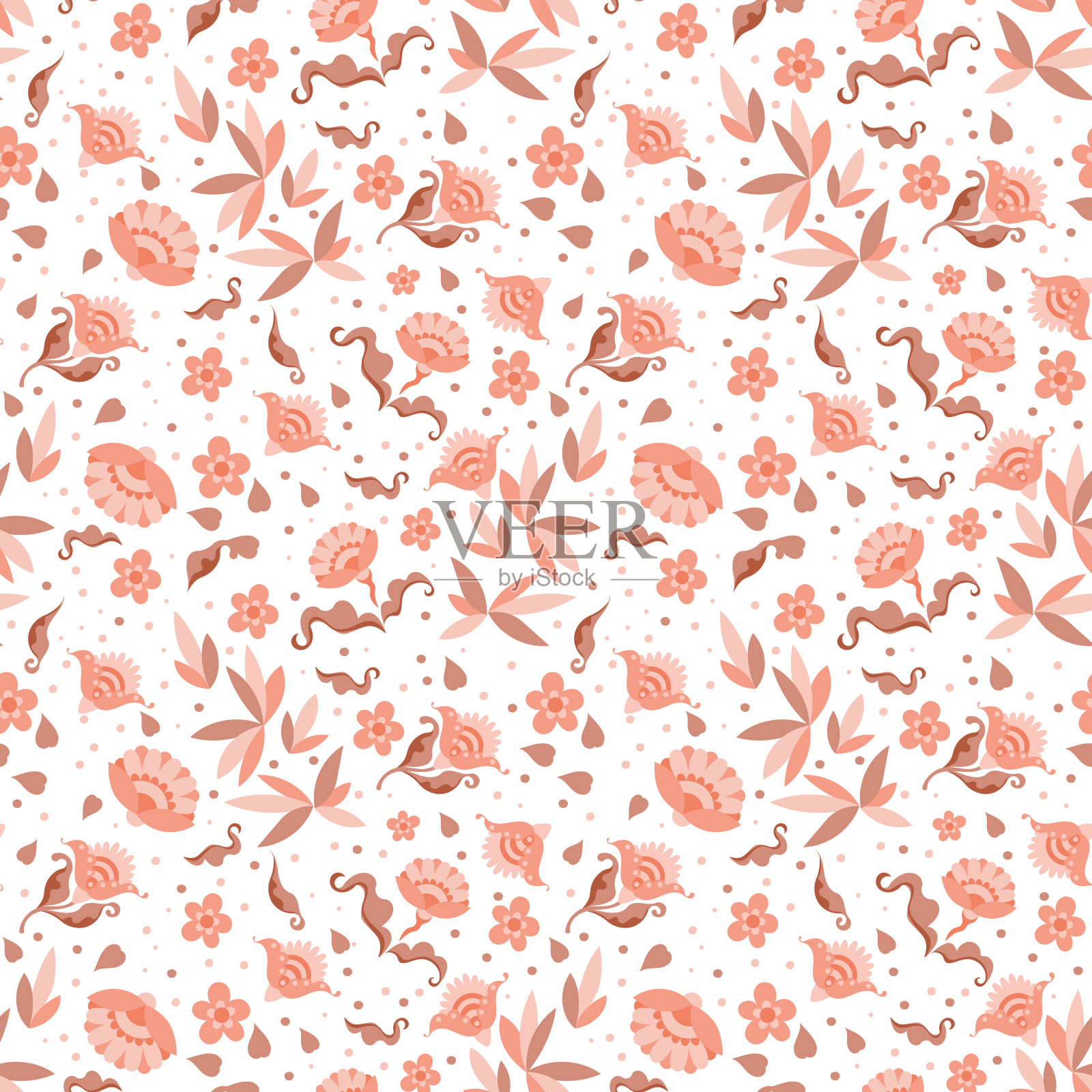 矢量无缝图案的etno花,民族氛围,垃圾设计墙纸风格插画图片素材