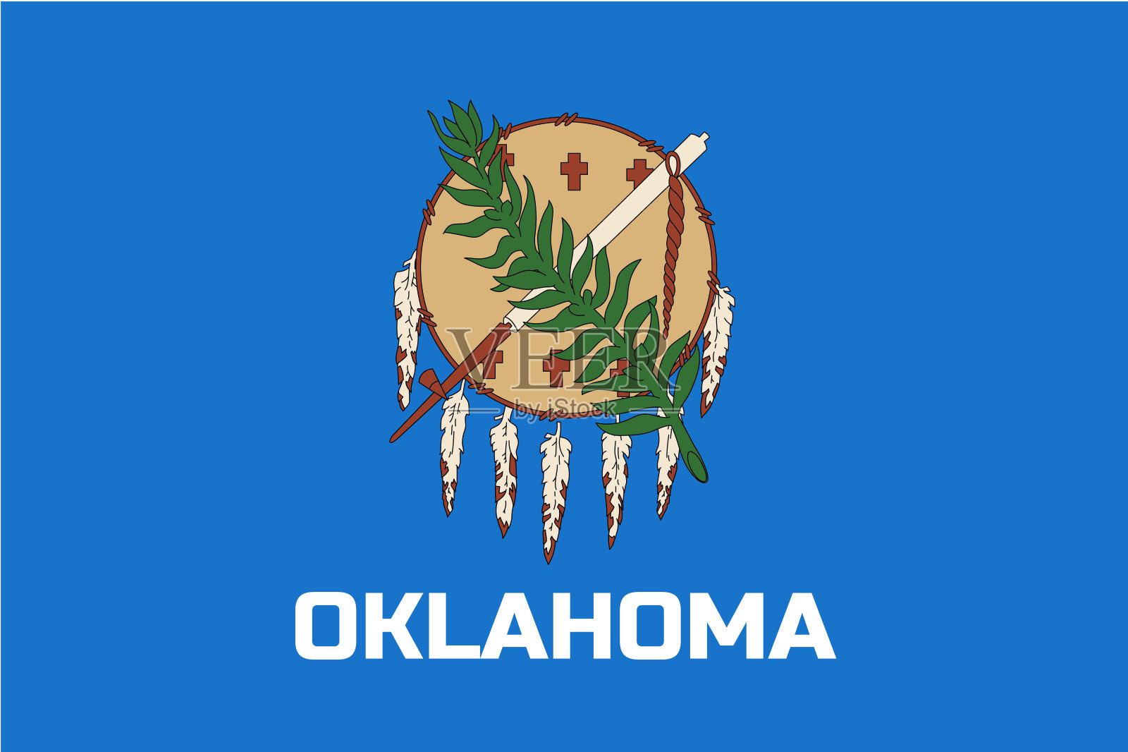 俄克拉何马州旗,美国联邦州的象征插画图片素材