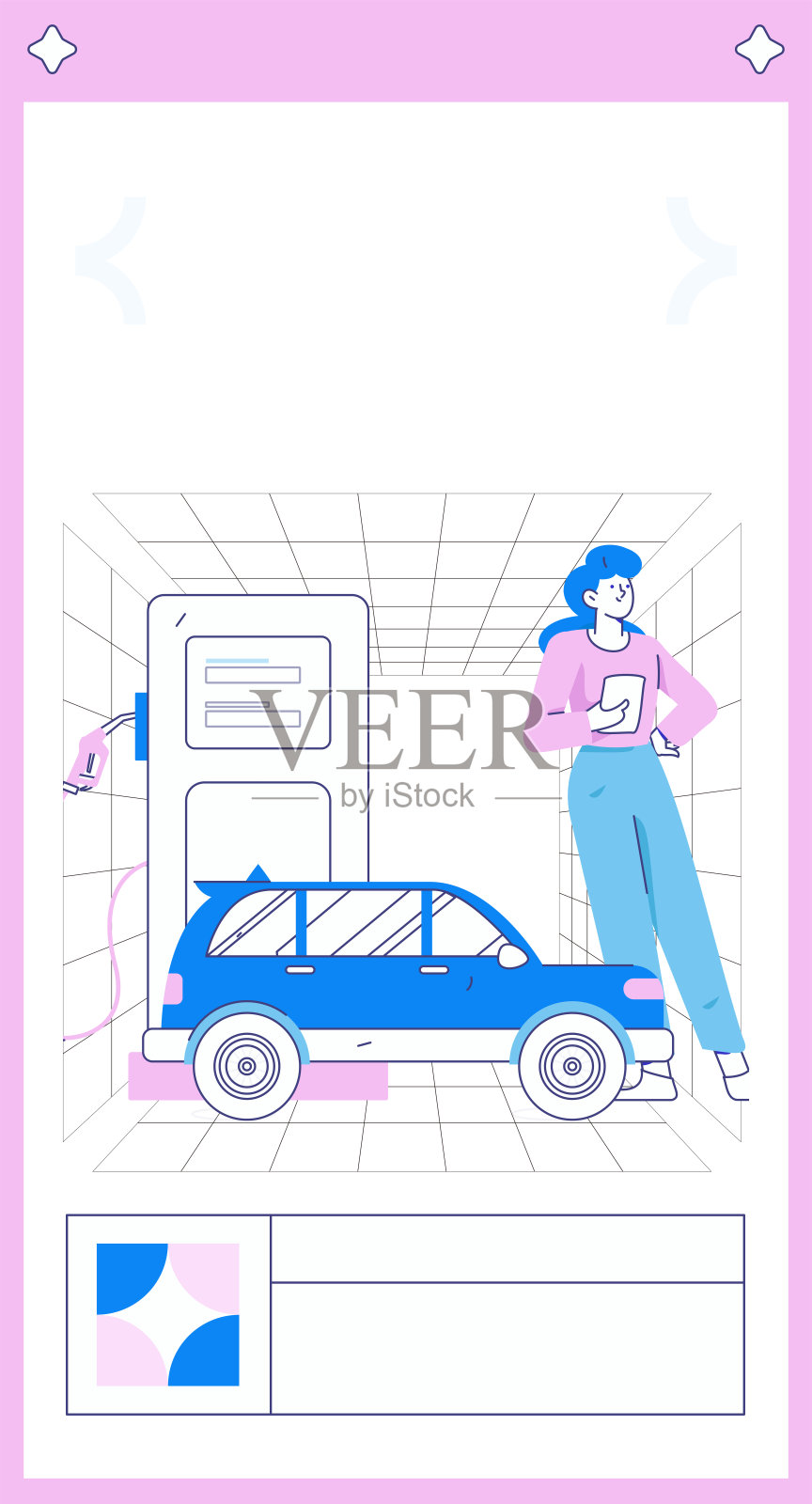 矢量互联网操作手绘插图的人获得折扣加油他们的汽车插画图片素材