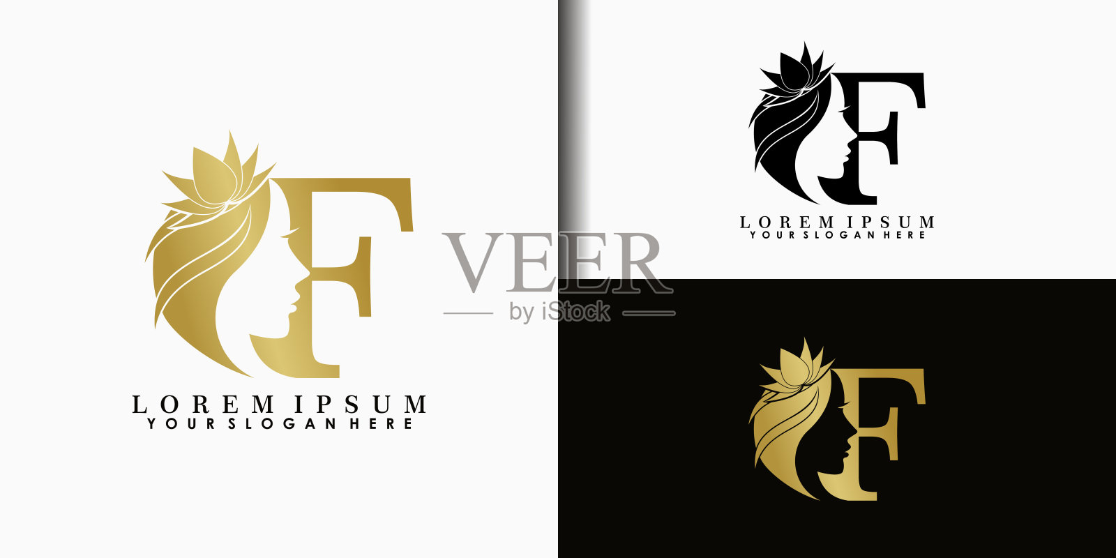 Face beauty标志设计采用字母概念插画图片素材