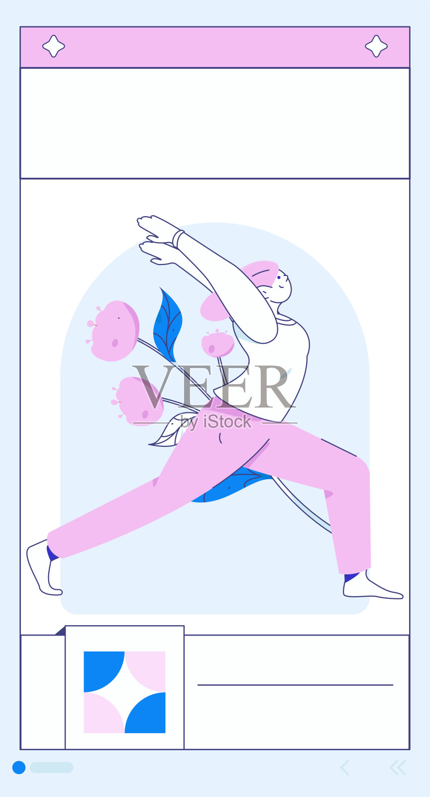 练习瑜伽,身心健康,平面矢量人物概念,操作手绘插图插画图片素材