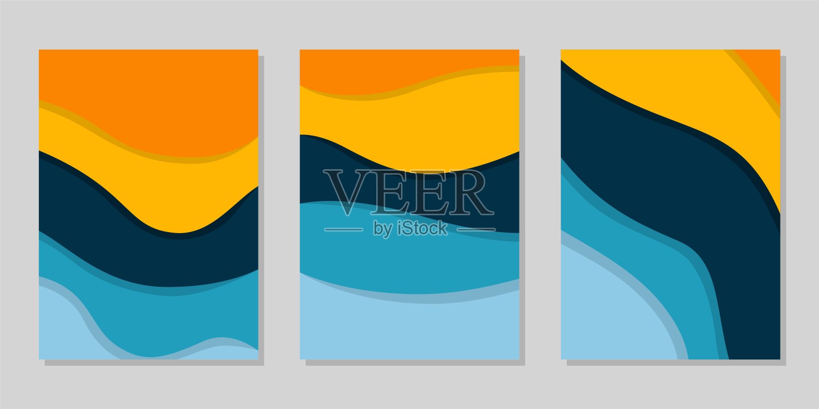 封面或传单模板与抽象剪纸背景插画图片素材