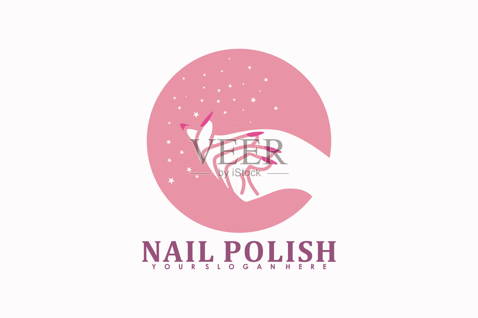 美甲沙龙标志设计矢量与创意指甲油美插画图片素材