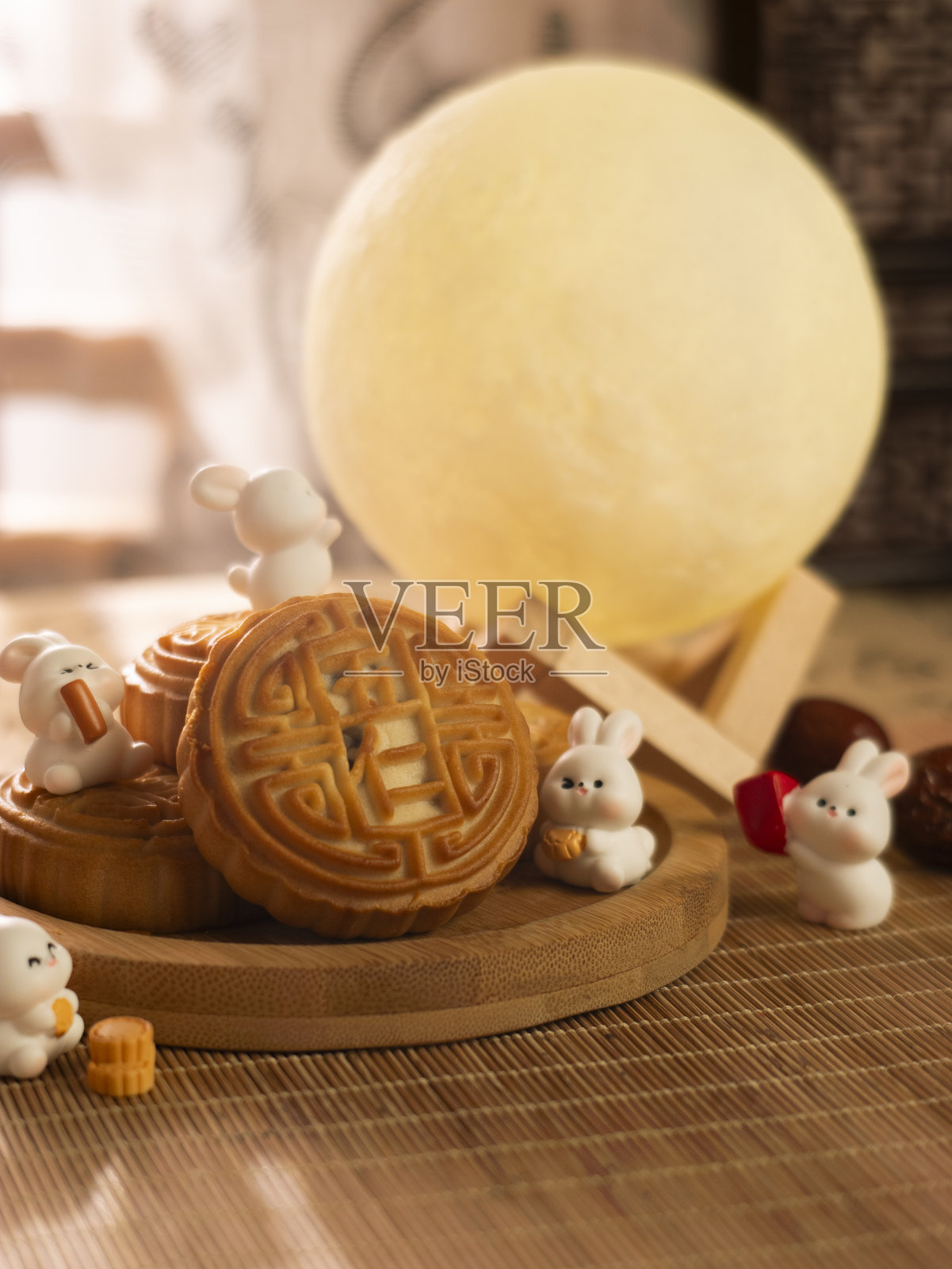 中秋兔子汉字书法照片摄影图片