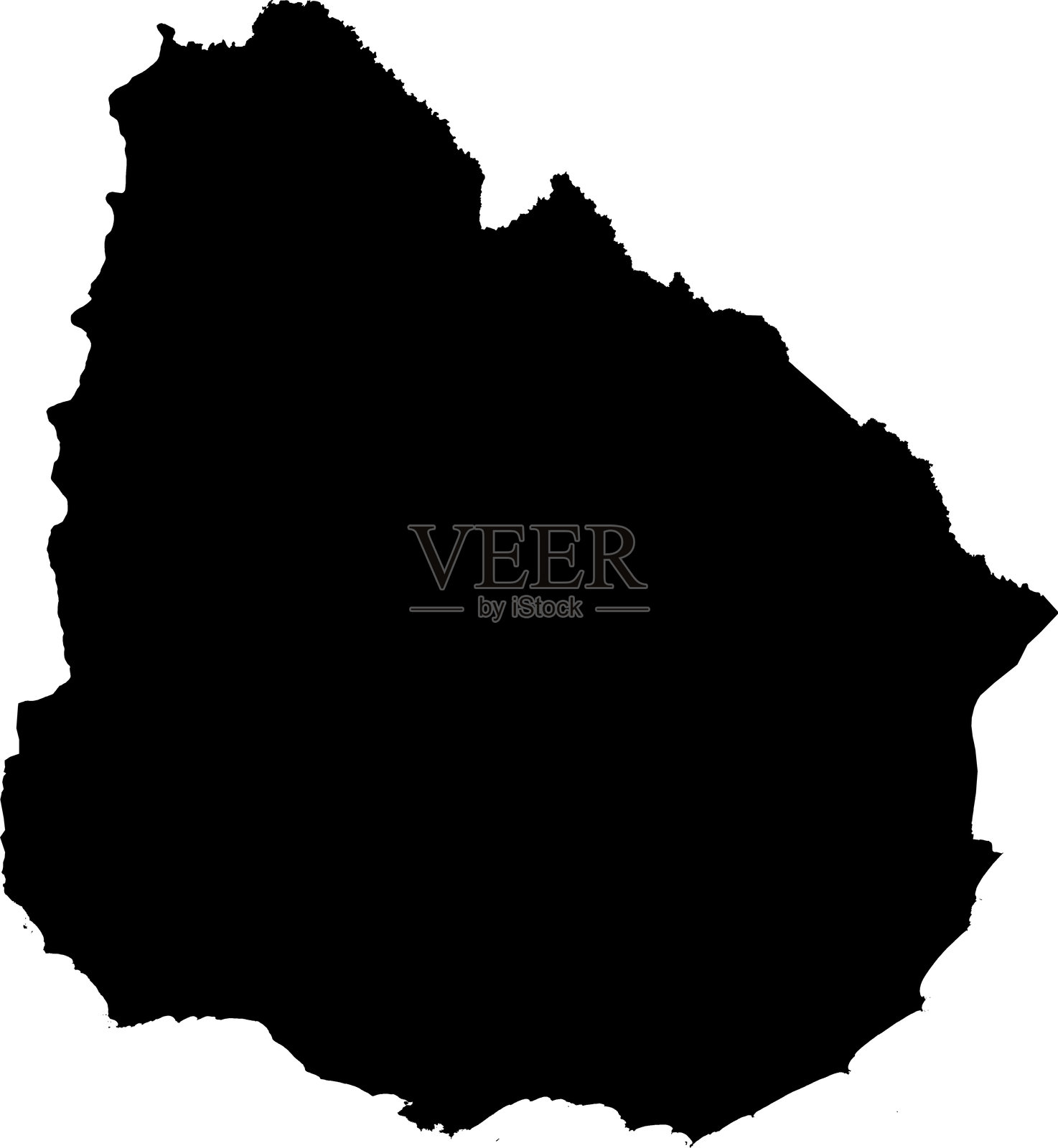 乌拉圭地图及其行政区划和地区插画图片素材