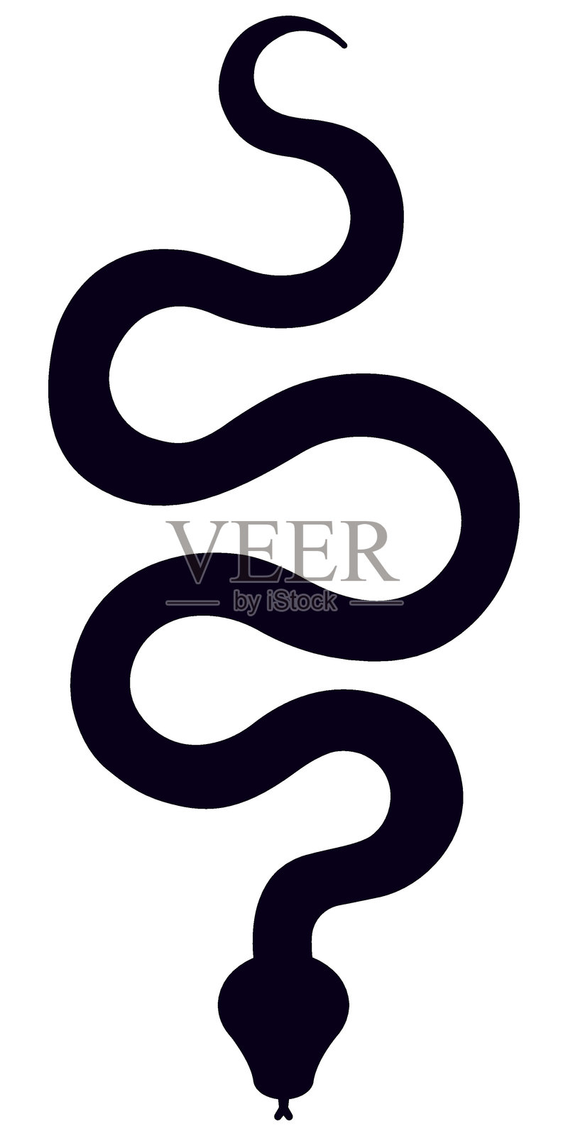 蛇的剪影。矢量插图。插画图片素材