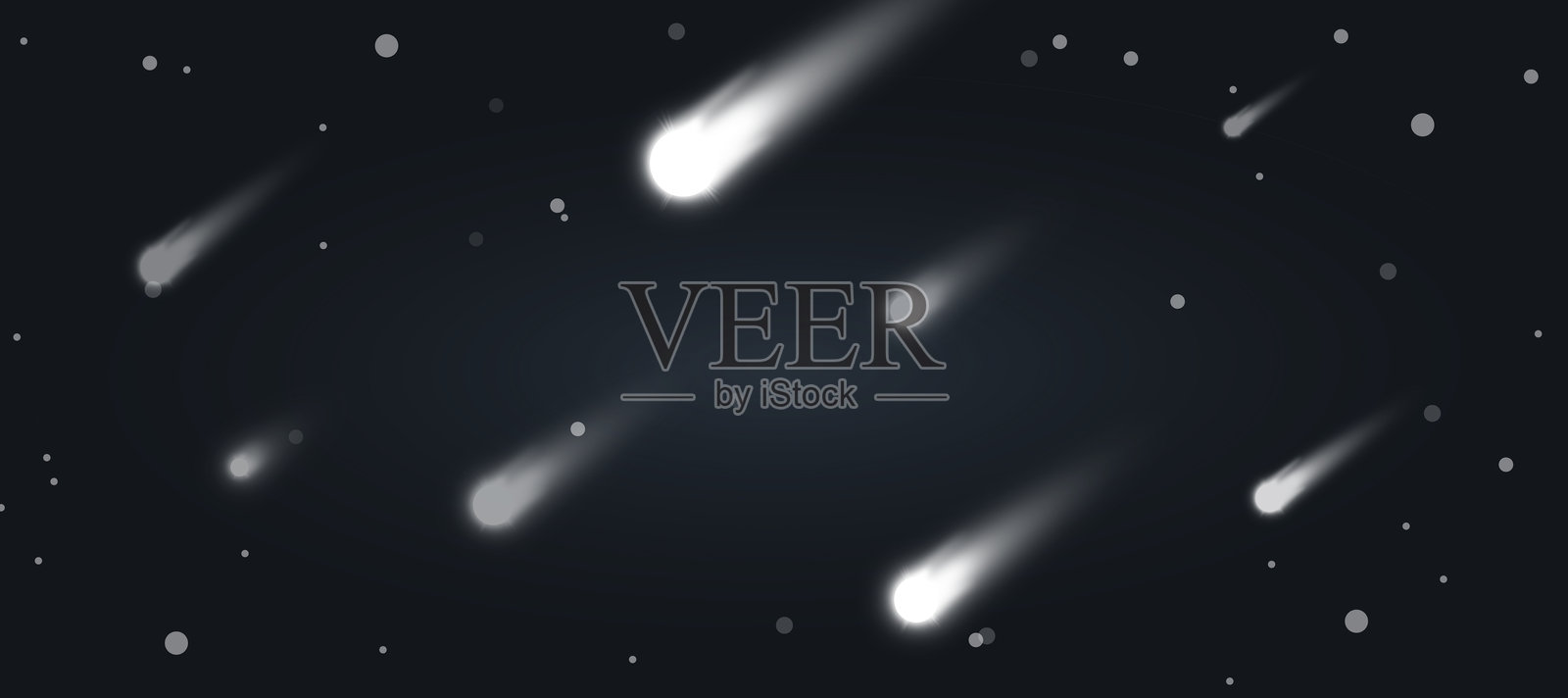 流星雨夜空事件网页横幅全景背景组成插画图片素材