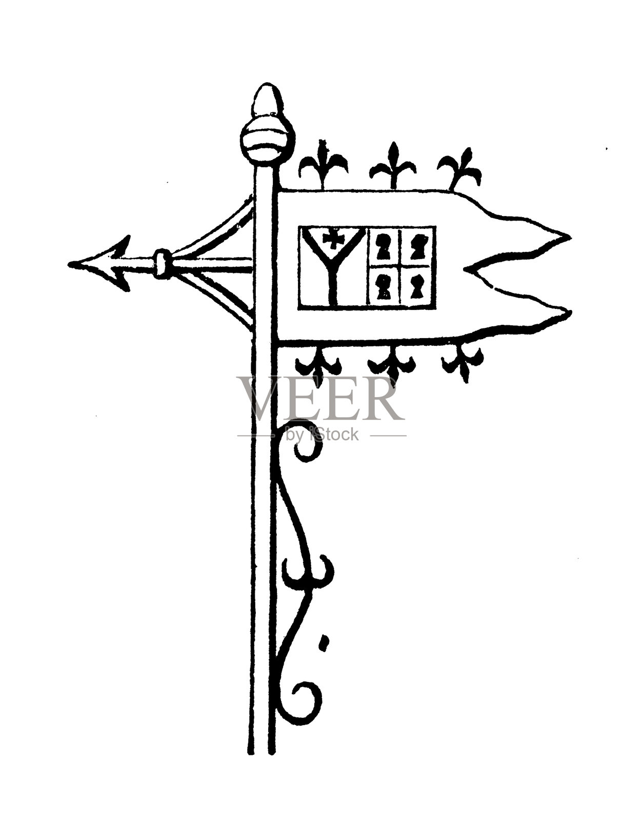 纹章纹章和旗帜元素,Vane,兰贝斯宫图书馆插画图片素材