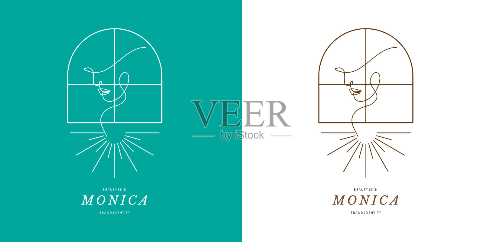 美容护理及水疗标志设计插画图片素材