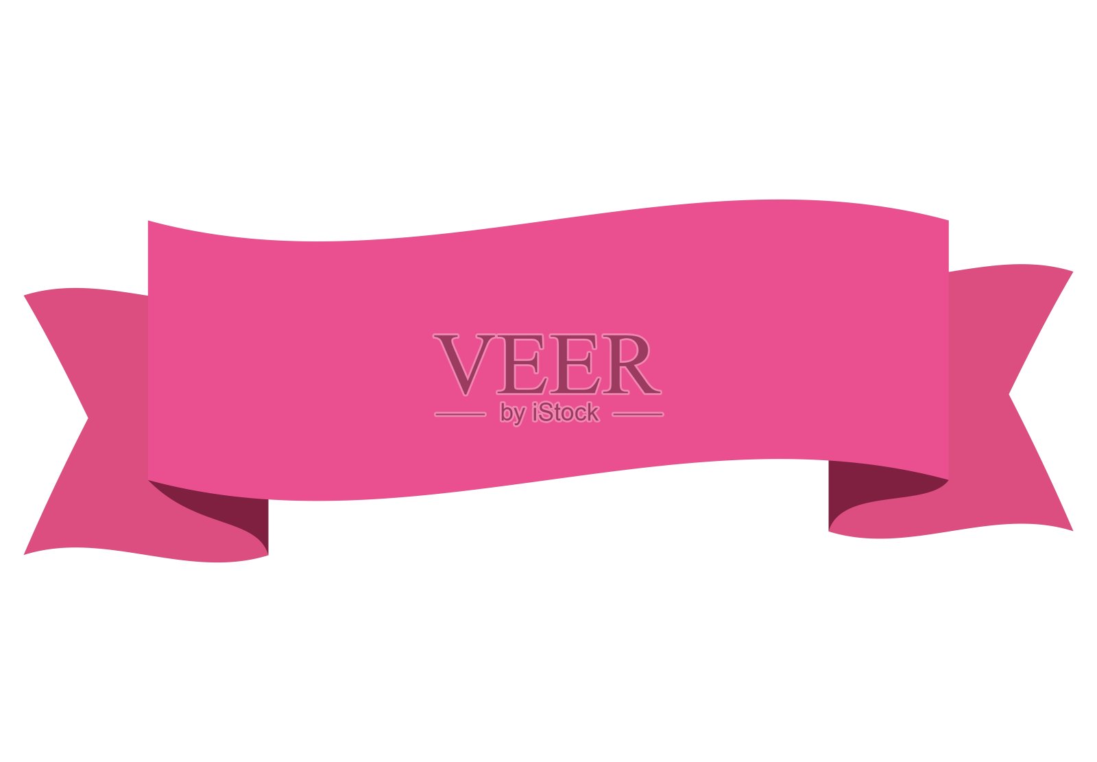 厚的粉红色波浪标题丝带插画图片素材