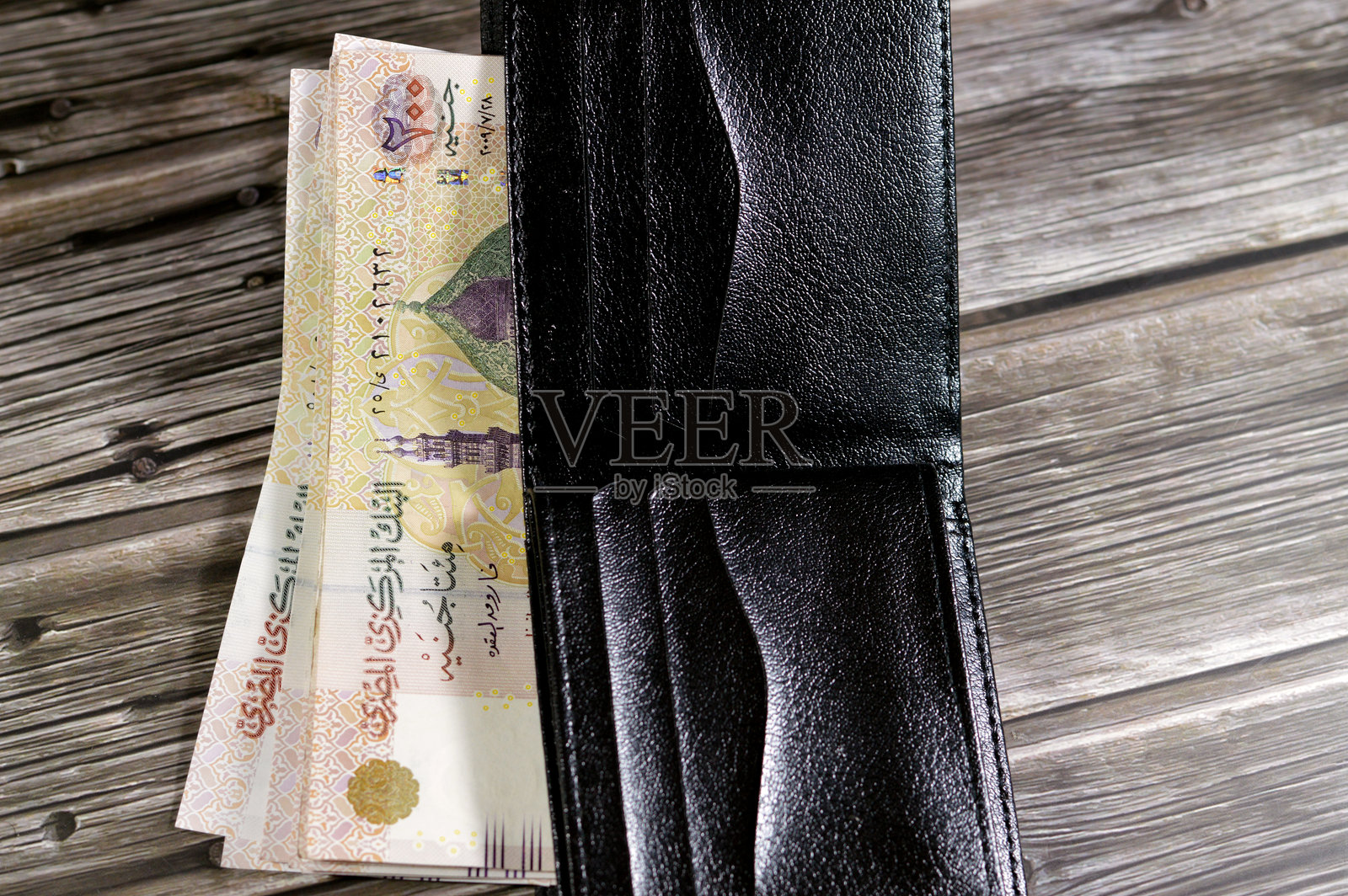 黑色皮夹里的埃及货币纸币,埃及镑,买卖,销售,金钱和经济状况,增长照片摄影图片