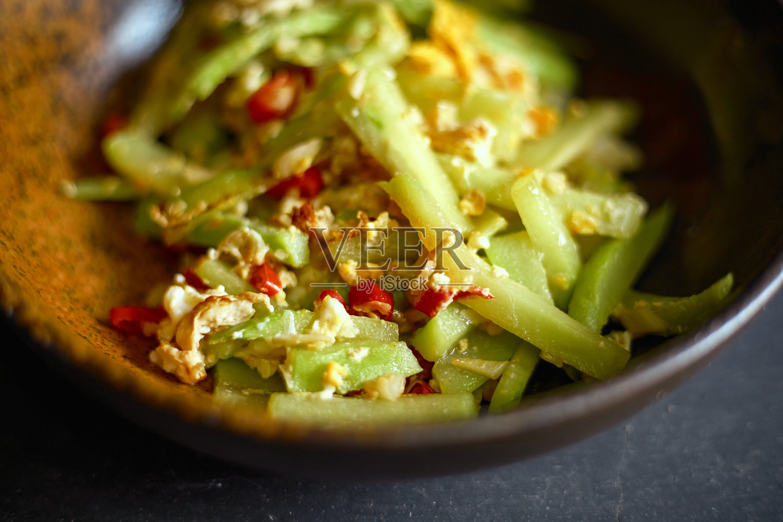 鸡蛋炒西葫芦照片摄影图片