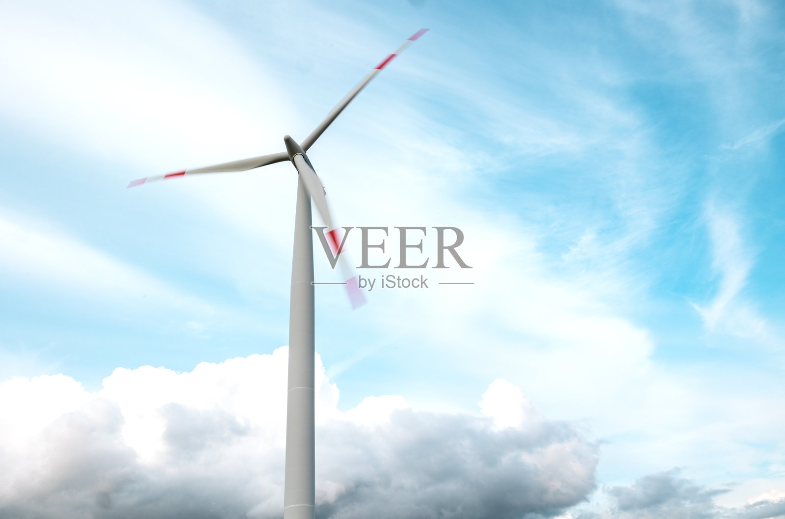 风力涡轮机,绿色能源。照片摄影图片