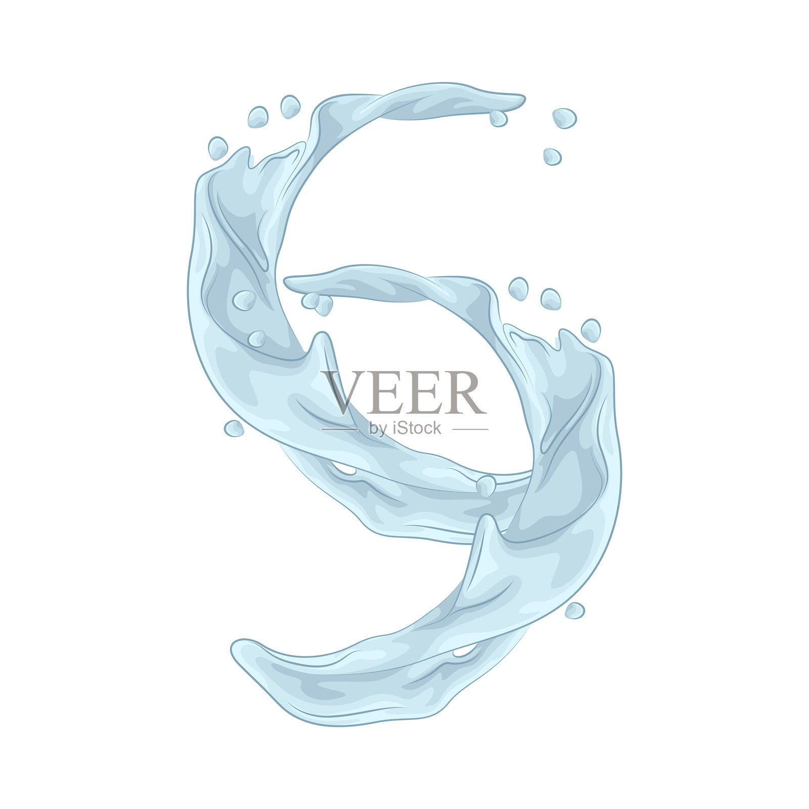 水溅插画图片素材