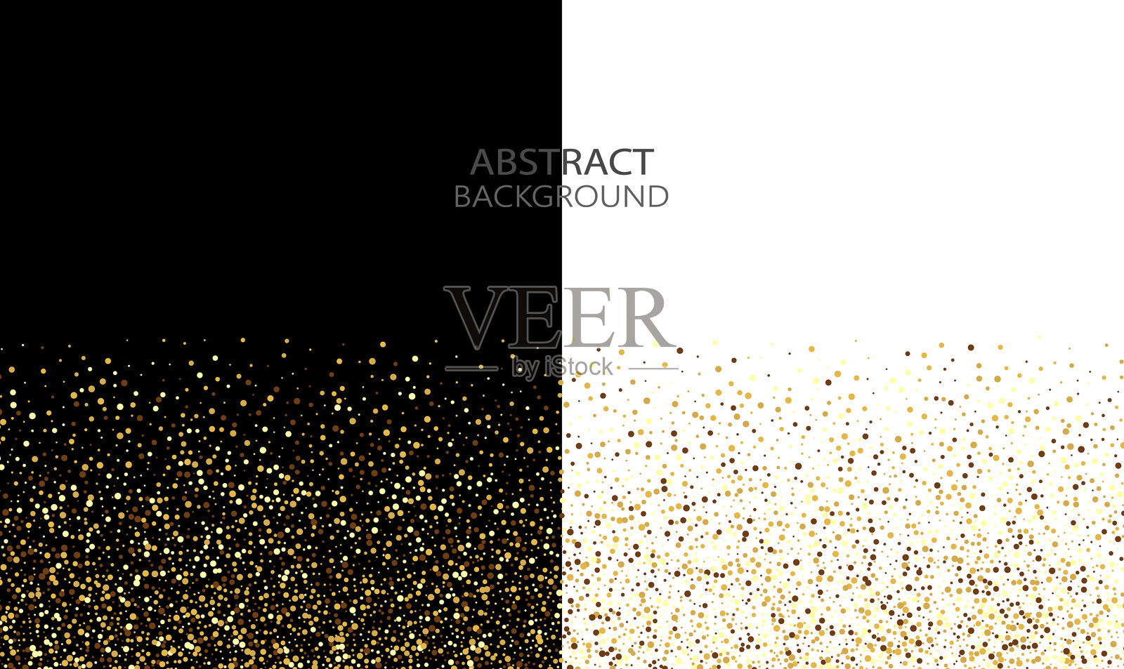 白色黑色背景上的金色粉尘纸屑设计元素插画图片素材