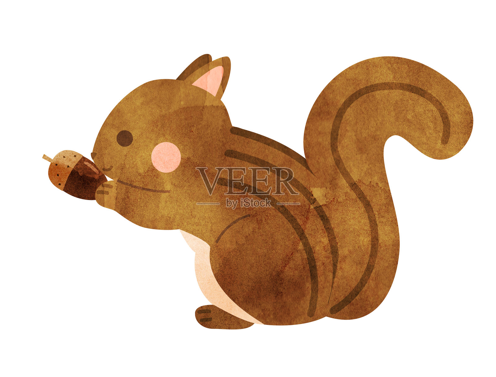 这是一只松鼠拿着一颗橡子的插图插画图片素材