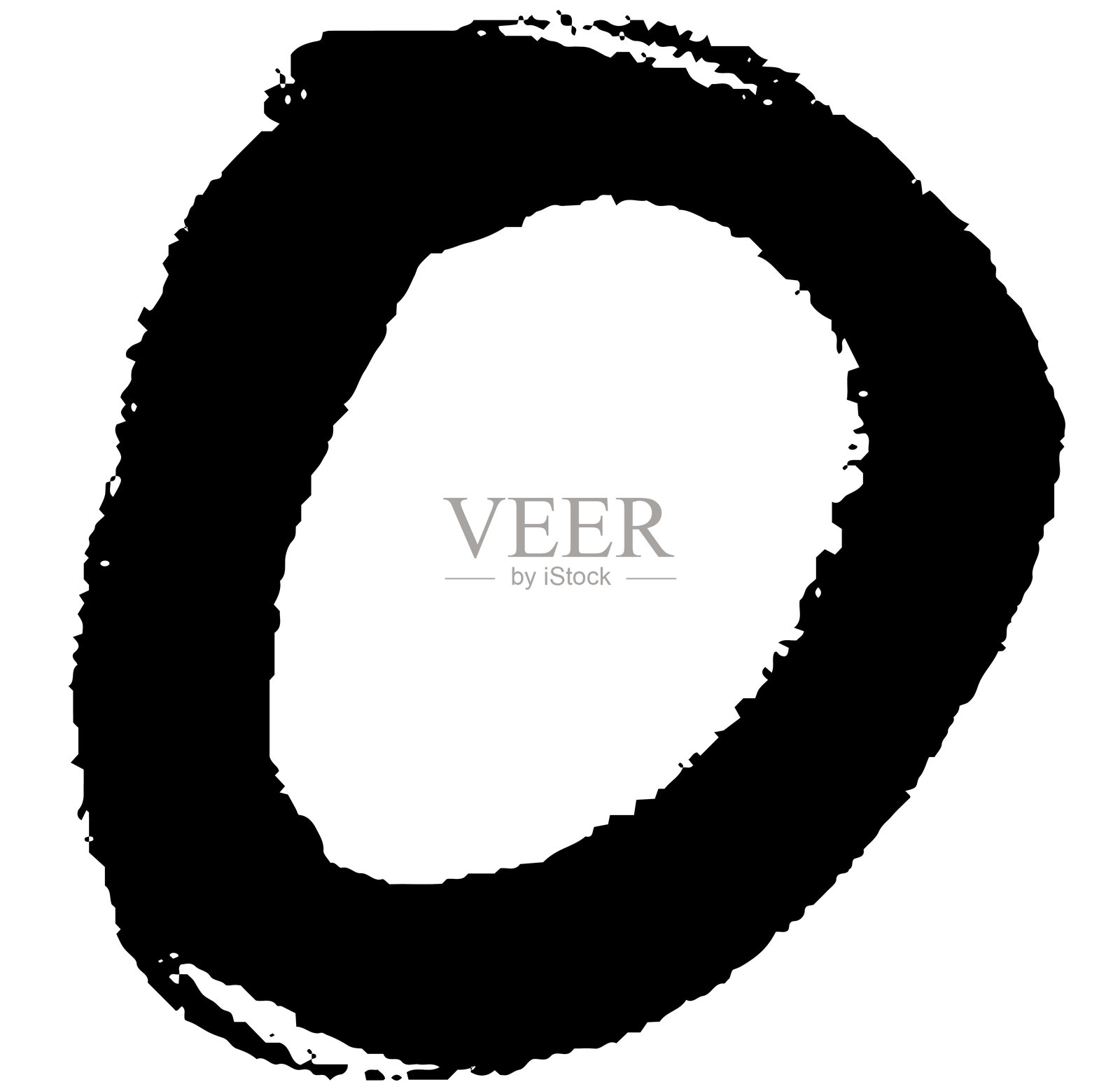 用画笔触摸字母“O”的剪贴画插画图片素材