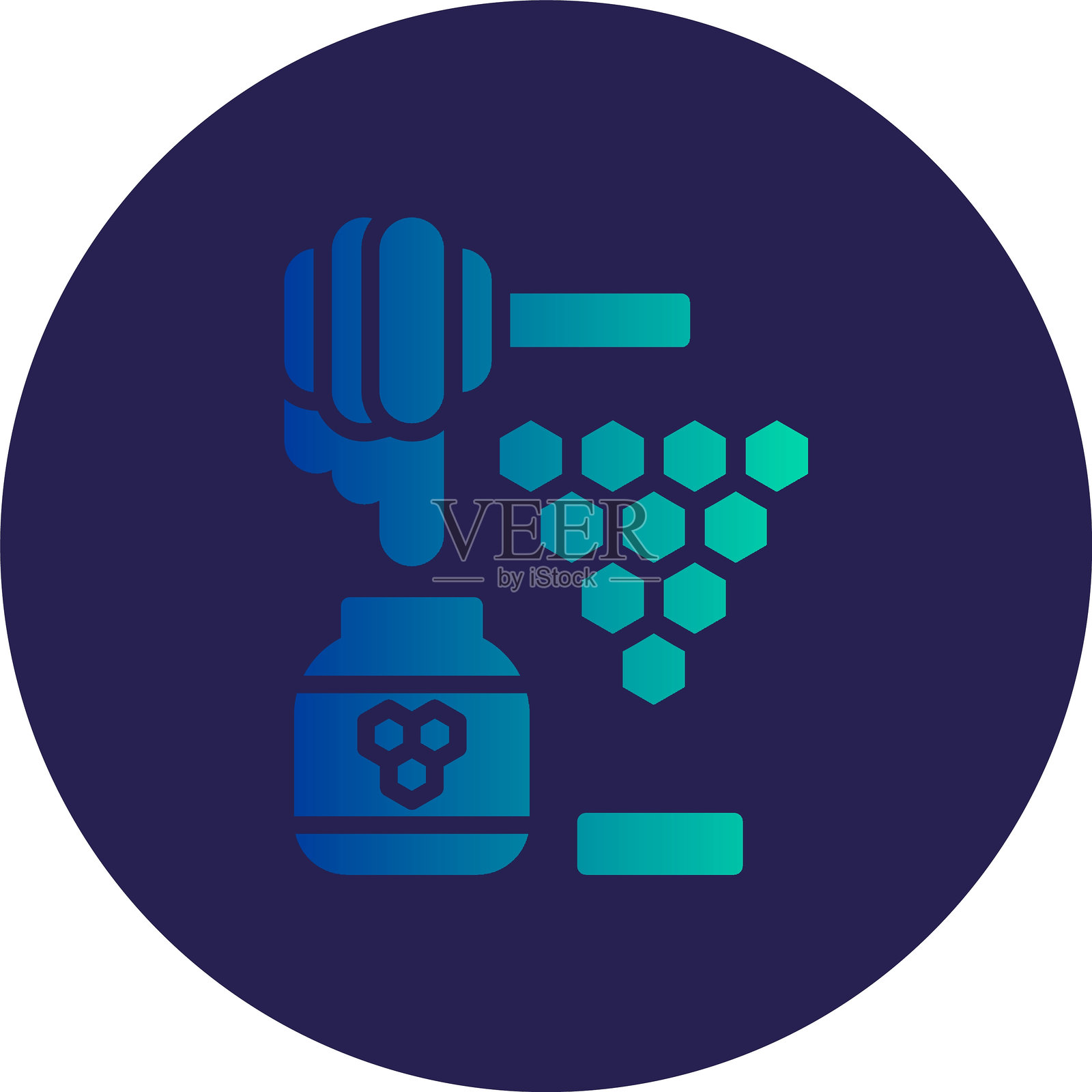 蜂蜜字形圆圈渐变图标插画图片素材