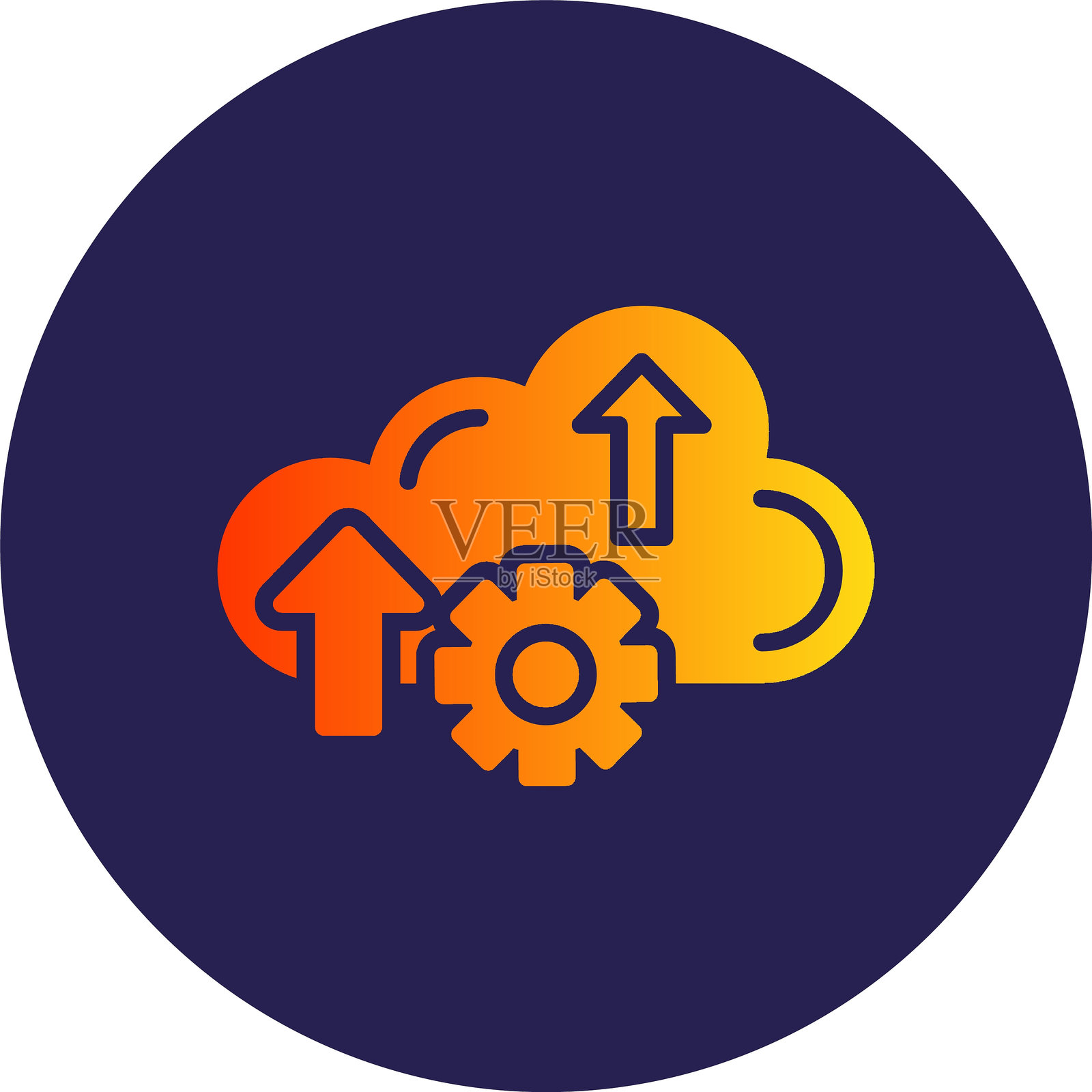 迁移字形圆圈渐变图标插画图片素材