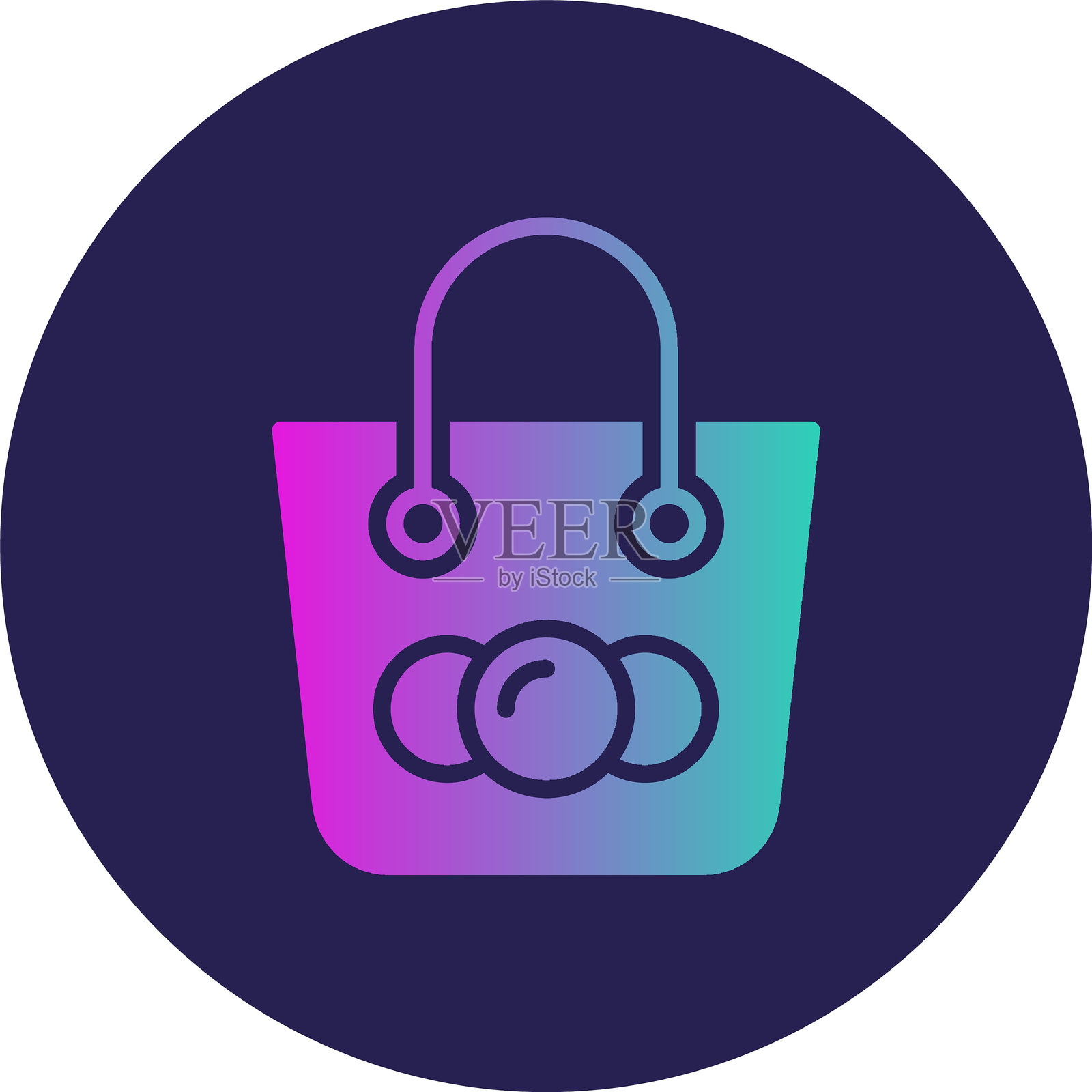 袋字形圆圈渐变图标插画图片素材