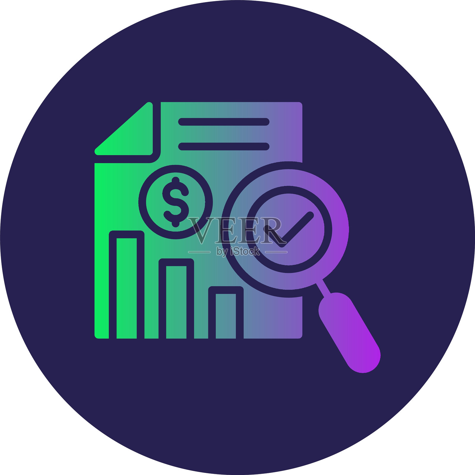 验证字形圆圈渐变图标插画图片素材