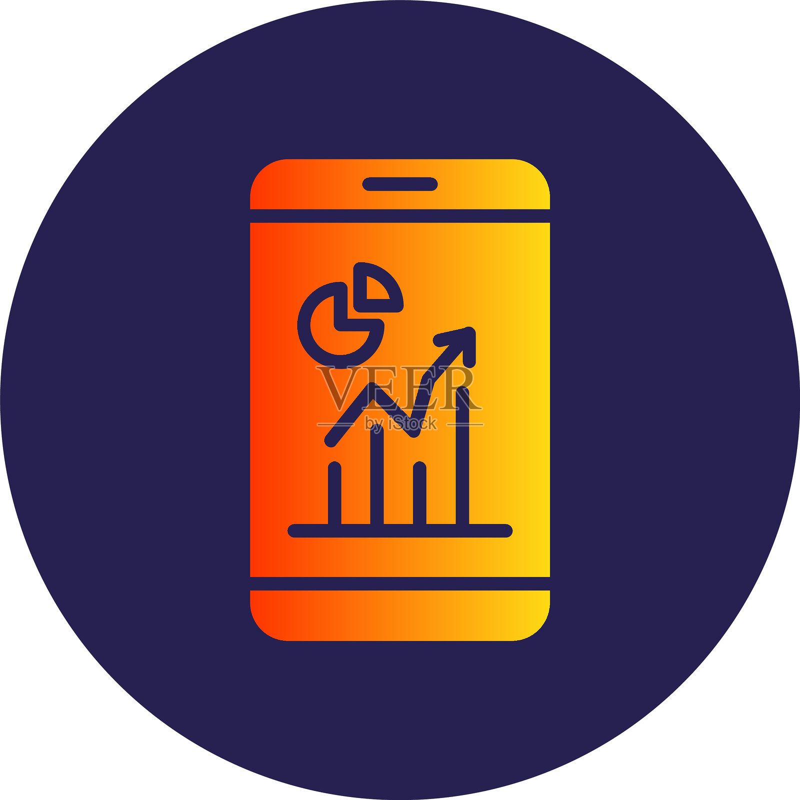 图表字形圆圈渐变图标插画图片素材