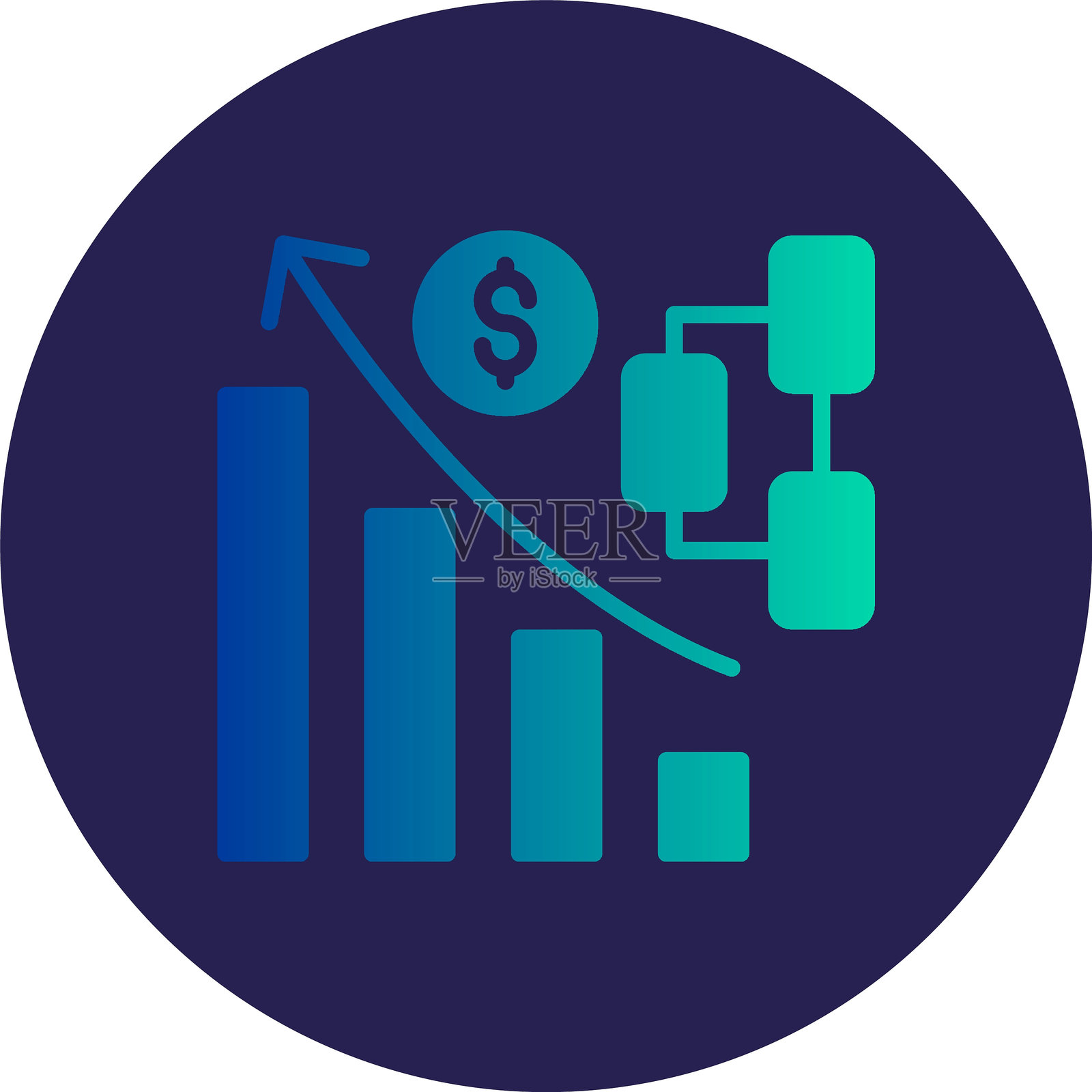 图字形圆圈渐变图标插画图片素材