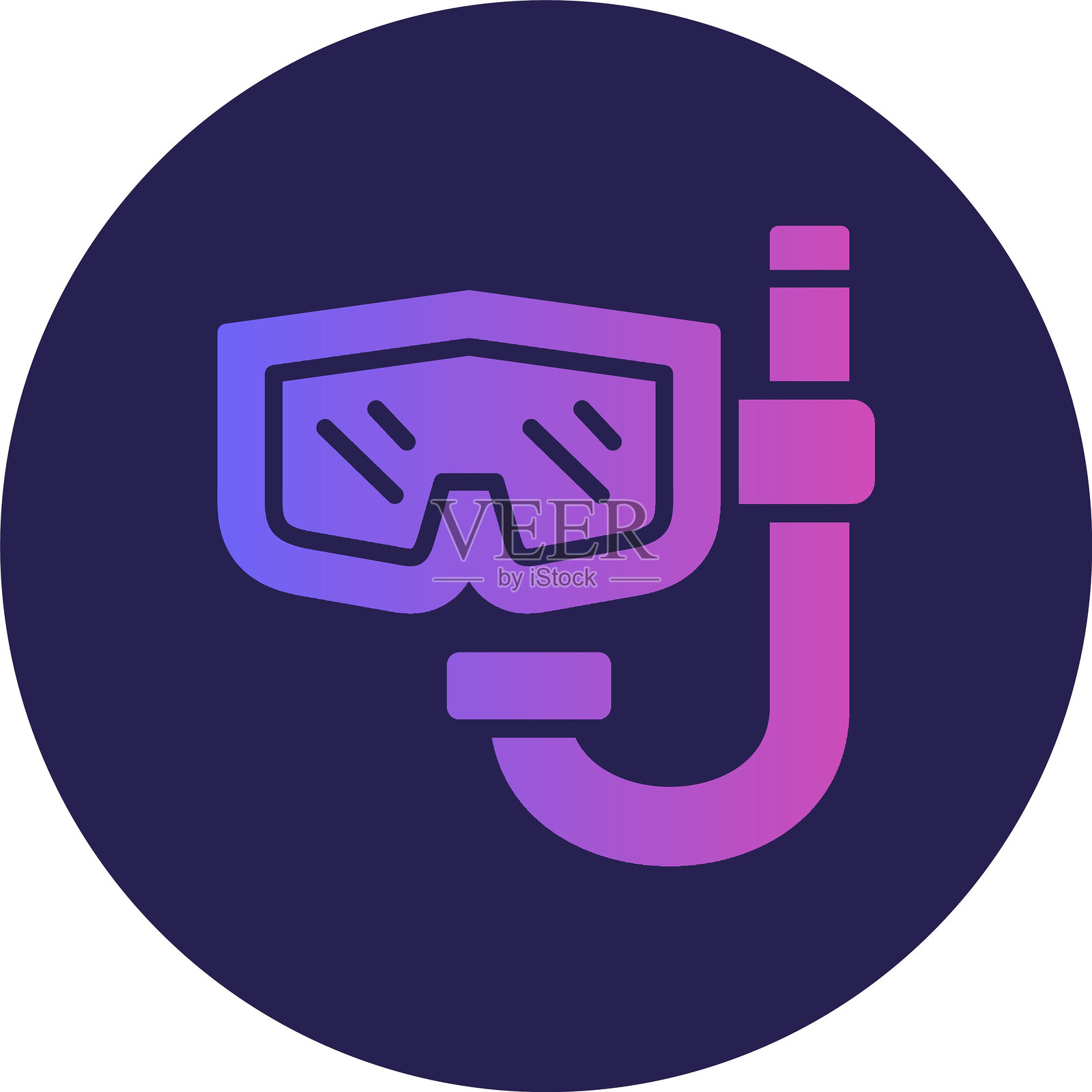 浮潜字形圆圈渐变图标插画图片素材