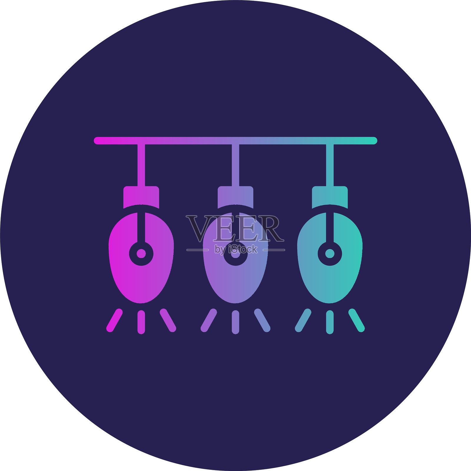 灯光字形圆圈渐变图标插画图片素材