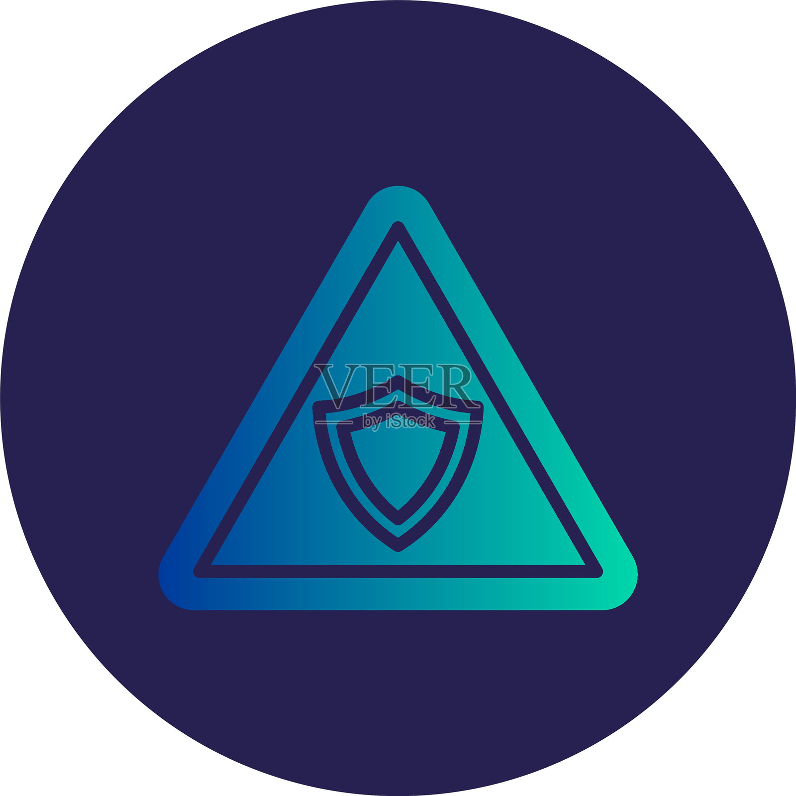 安全字形圆圈渐变图标插画图片素材