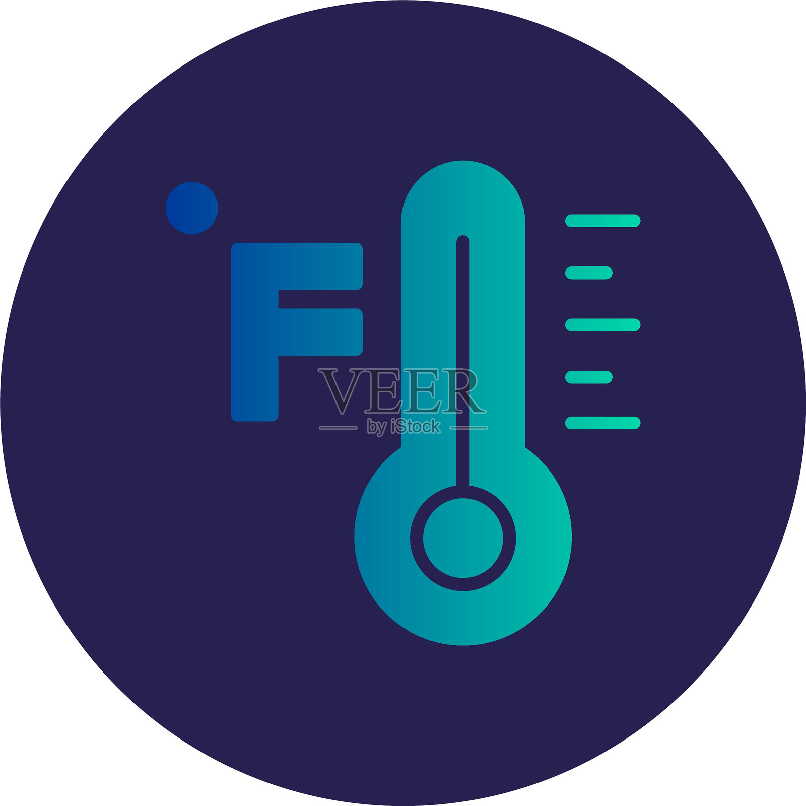 华氏字形圆圈渐变图标插画图片素材