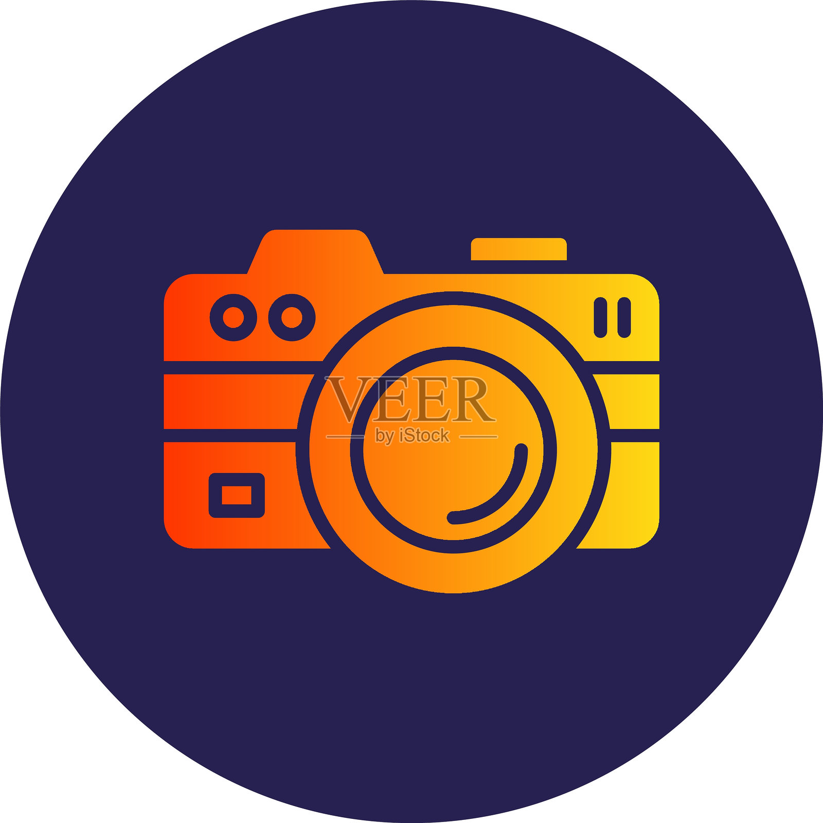 相机字形圆圈渐变图标插画图片素材