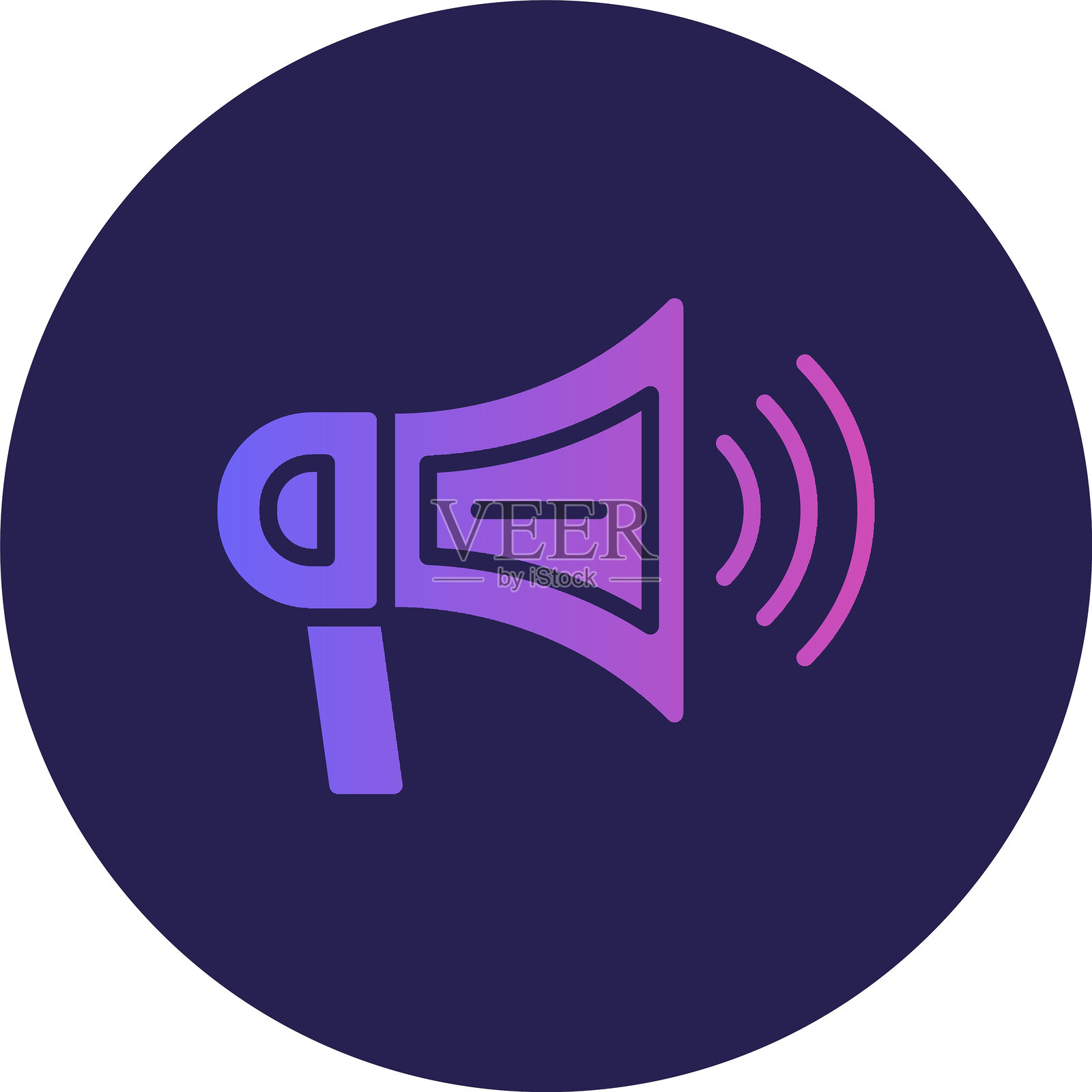 扬声器字形圆圈渐变图标插画图片素材