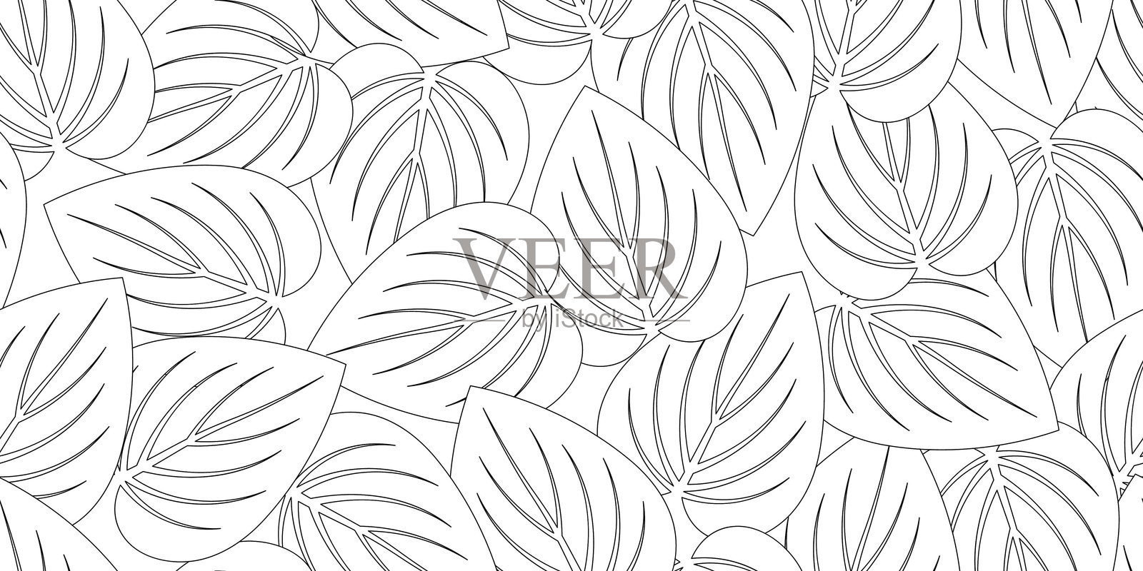 堆砌的钙叶花纹无缝插画图片素材