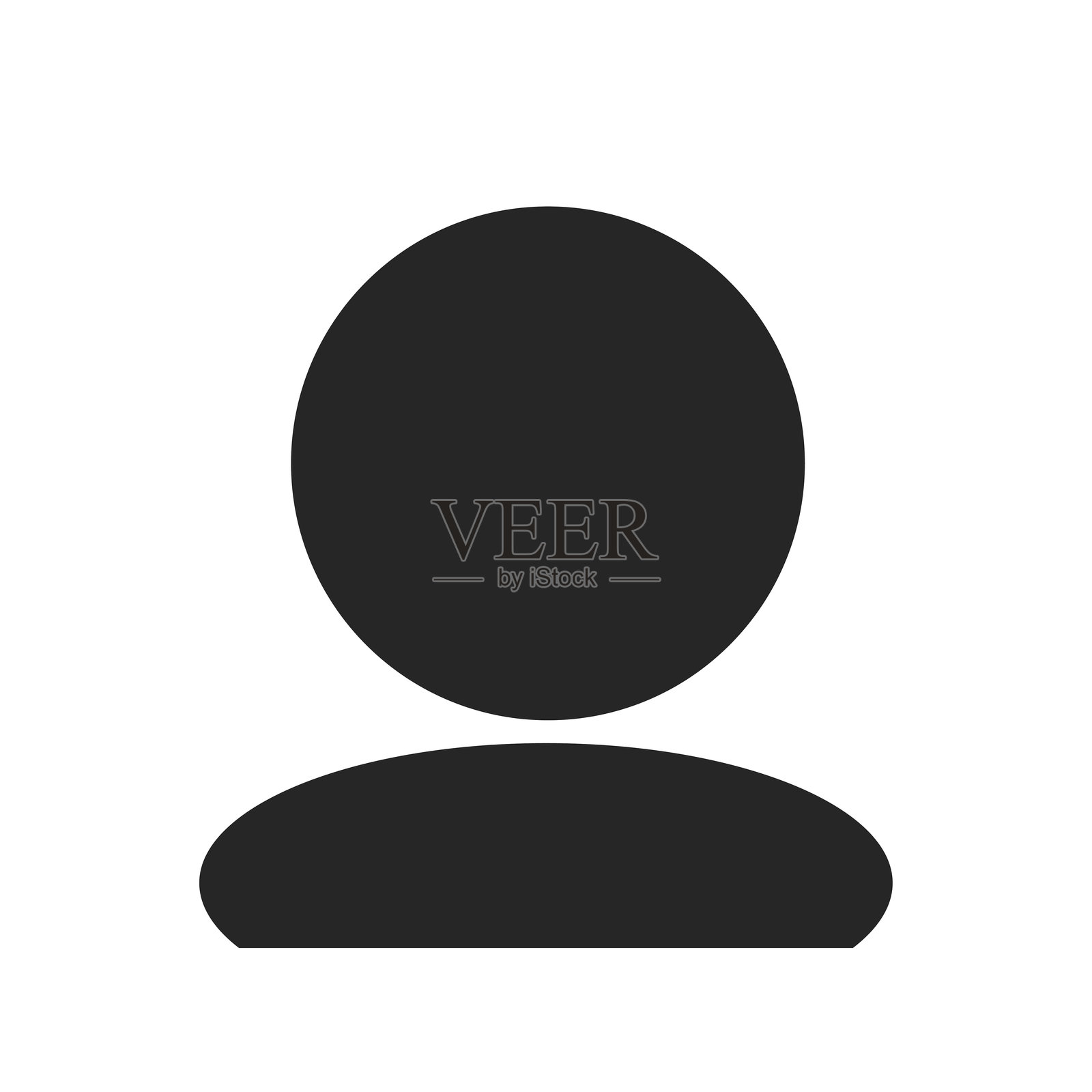 简约的黑白用户头像图标插画图片素材