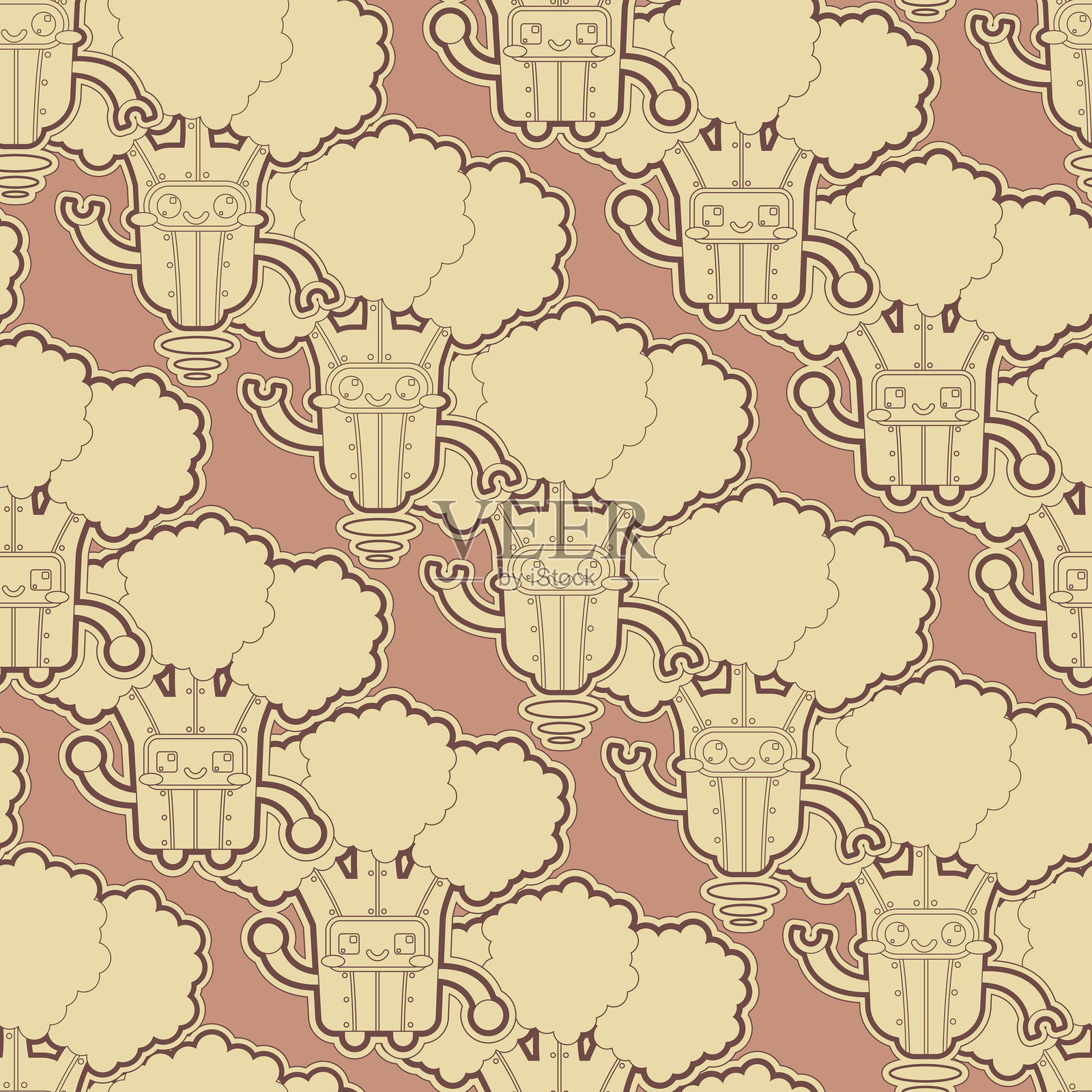 西兰花主题无缝表面图案设计插画图片素材