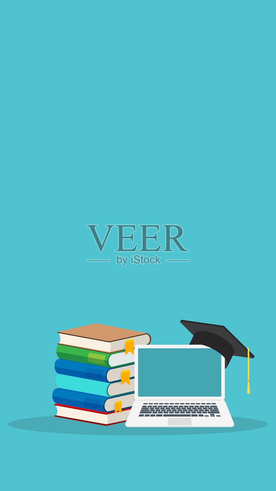 E-learning,在家进行在线教育。网络研讨会、商业在线培训、计算机教育或电子学习概念的概念插画图片素材