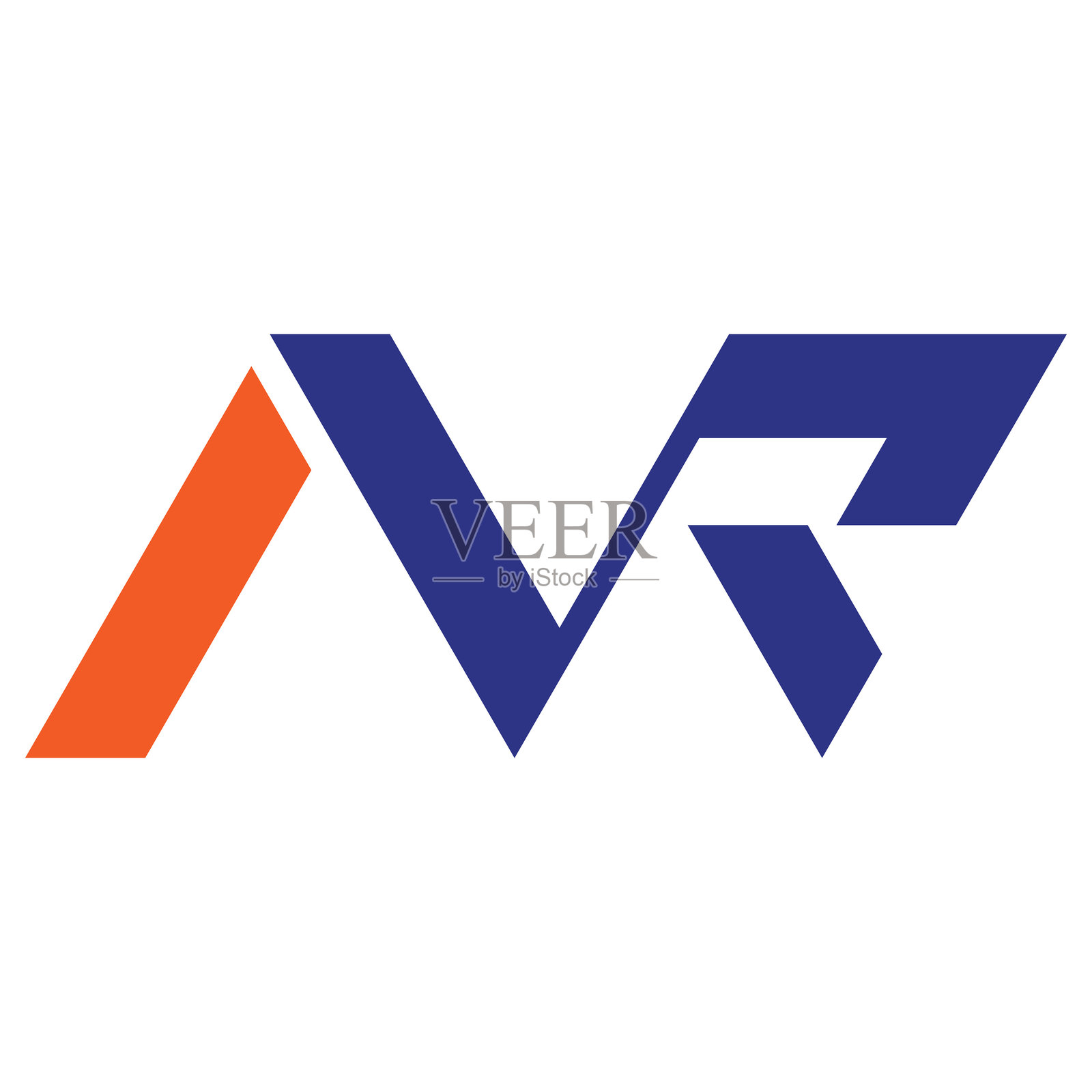 结合首字母符号设计与字母nr创意概念插画图片素材