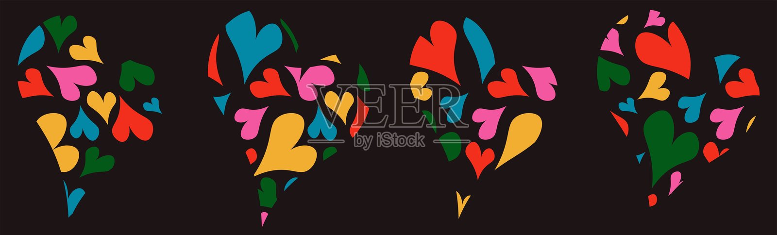 一套爱心插画图片素材