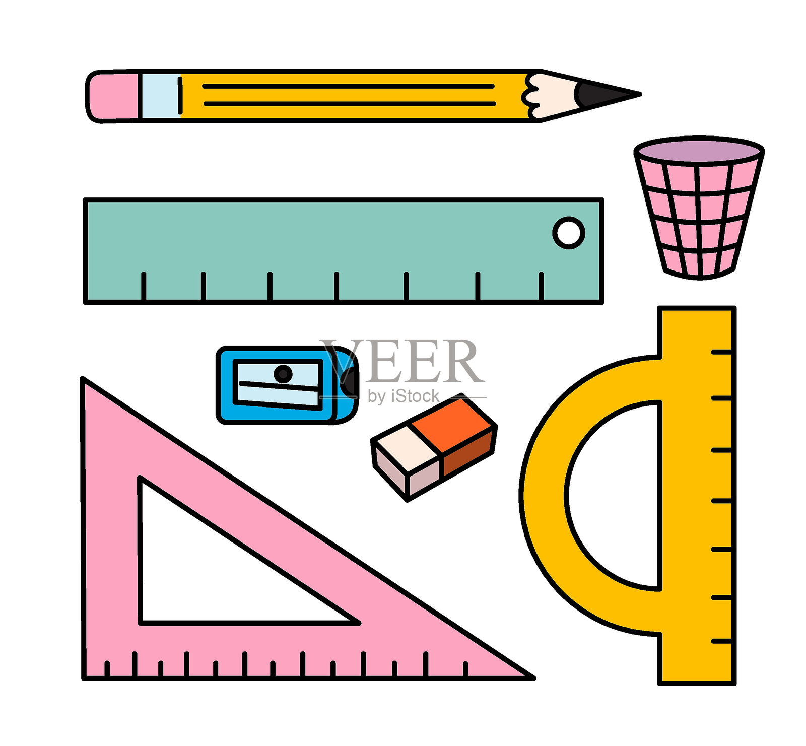 colorschoolset插画图片素材