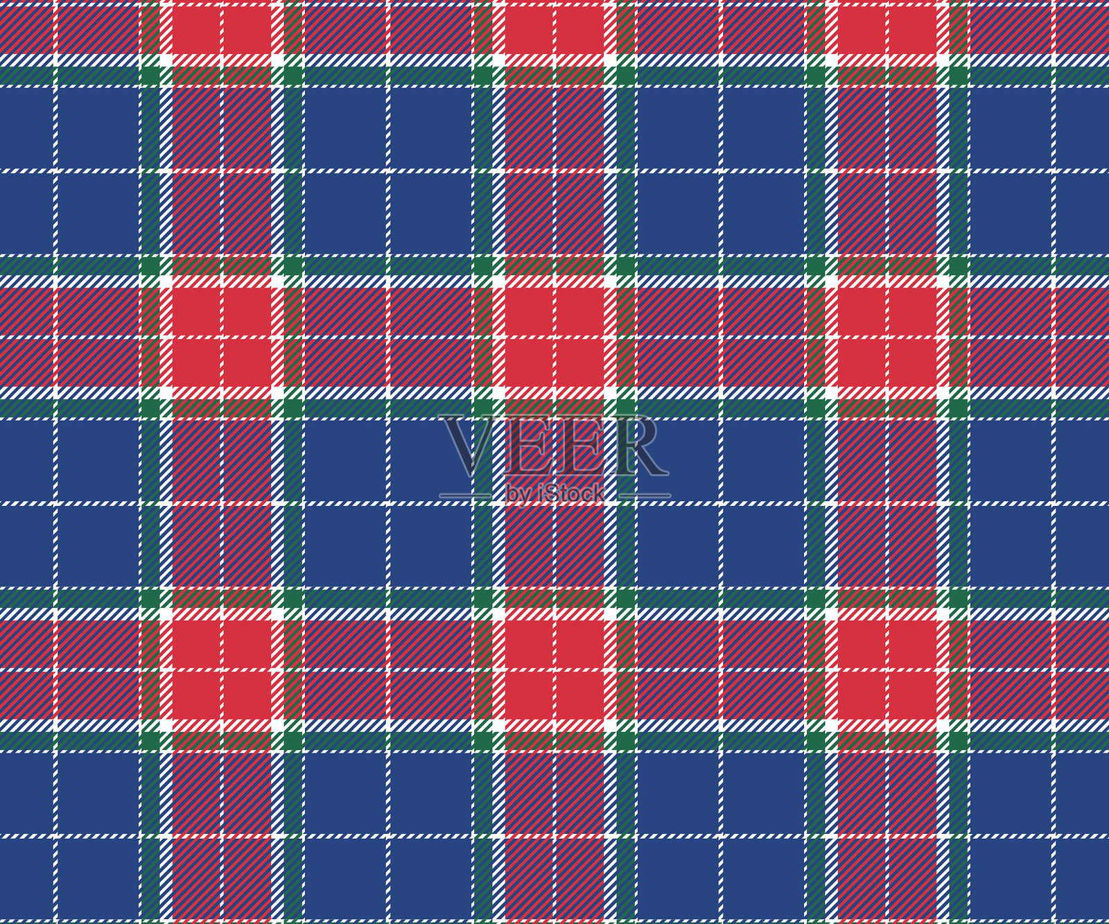 格纹面料,有蓝色、粉色、白色,无缝用于纺织品和设计服装、裙裤、围裙、台布、毛毯或装饰。矢量插图。插画图片素材