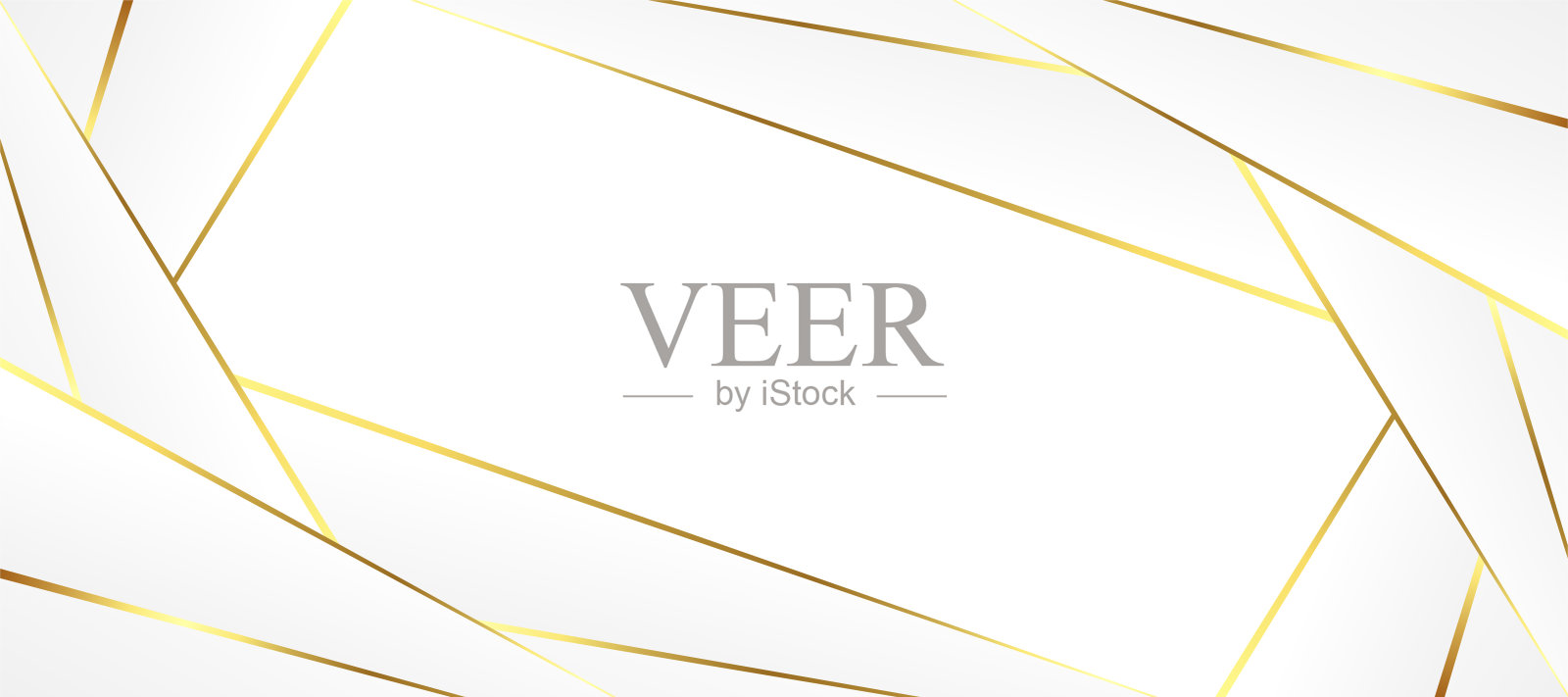 带有金色线条效果的现代白色横幅插画图片素材