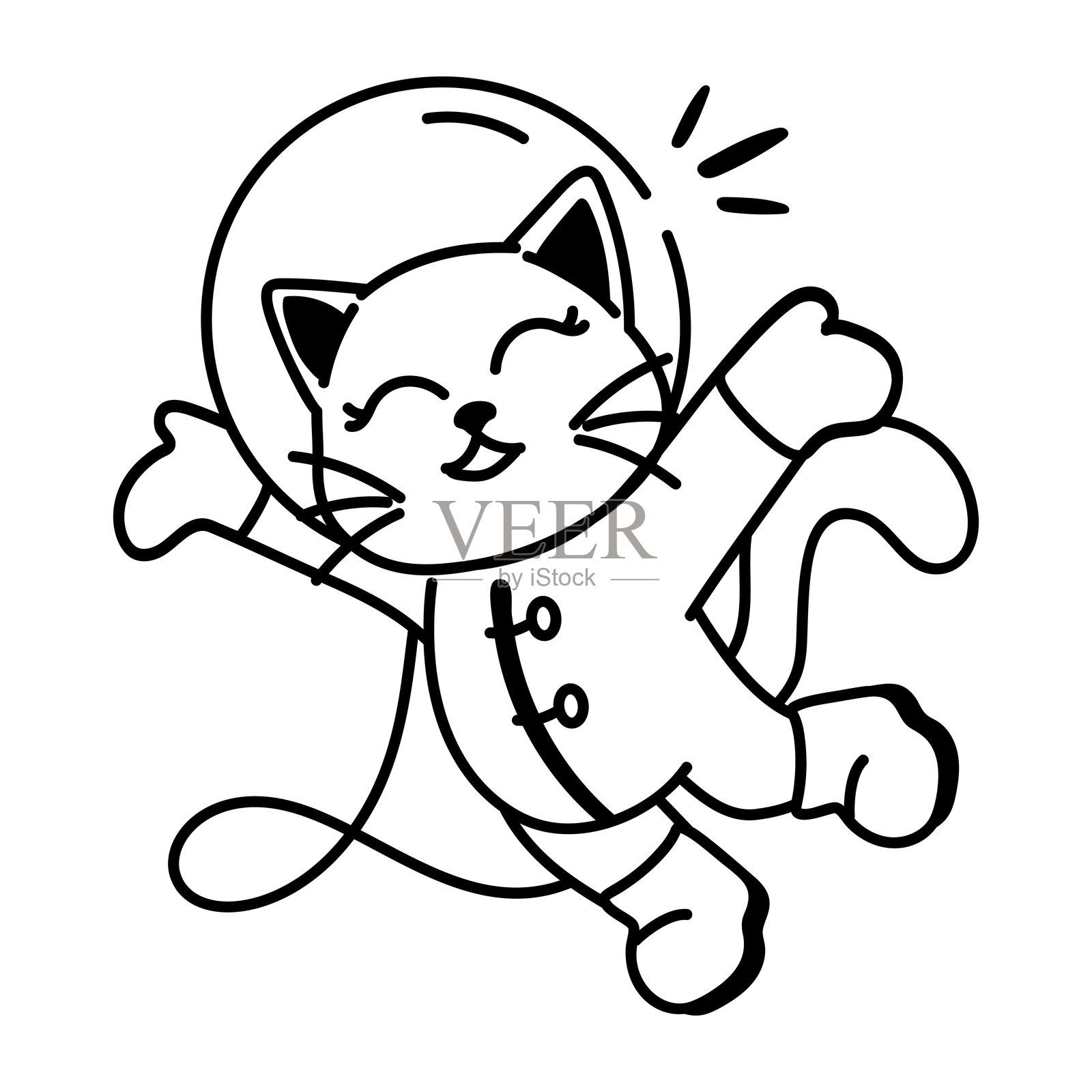 猫的宇航员插画图片素材