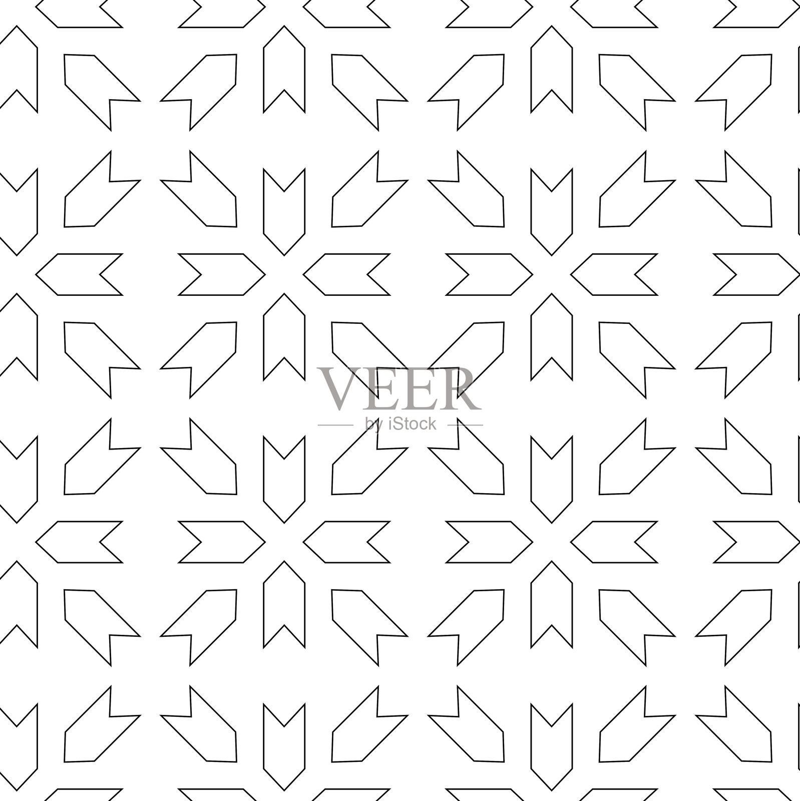 抽象的几何图案与十字,条纹,线条。无缝矢量背景。插画图片素材