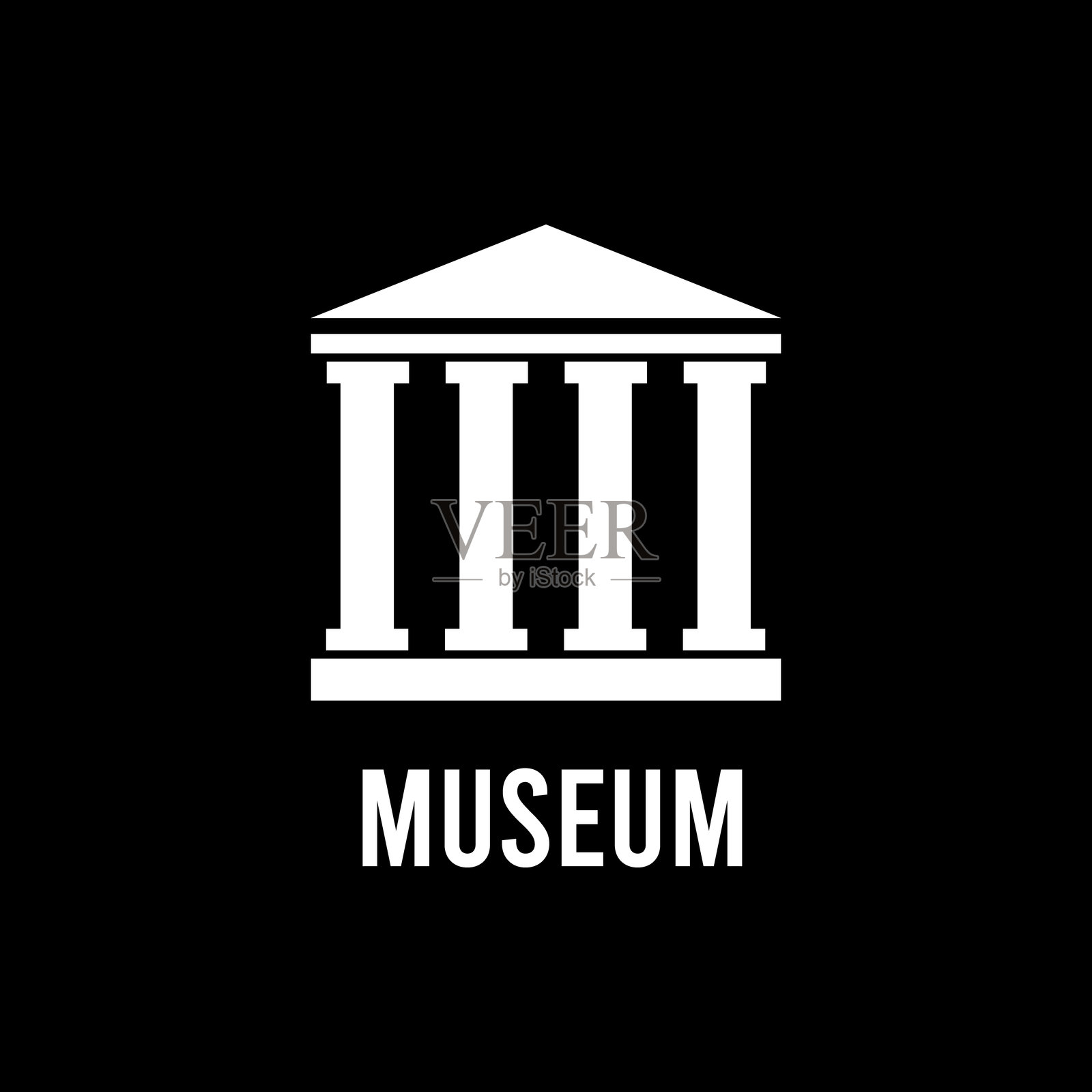 创意矢量元素。贸易公司插图。博物馆的迹象。象征,图标。美术馆标志。城市建筑。插画图片素材