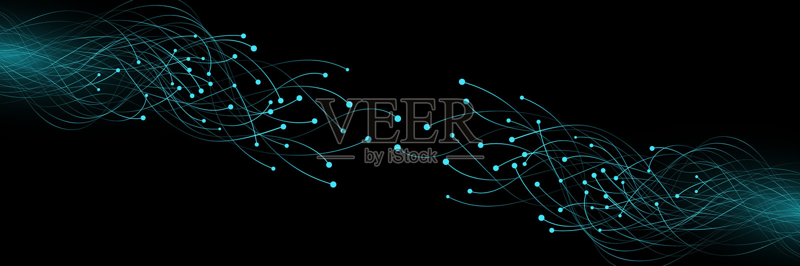 抽象的神经连接器将大数据分析到网络空间。科学技术背景。神经网络。现代未来主义设计。向量。插画图片素材