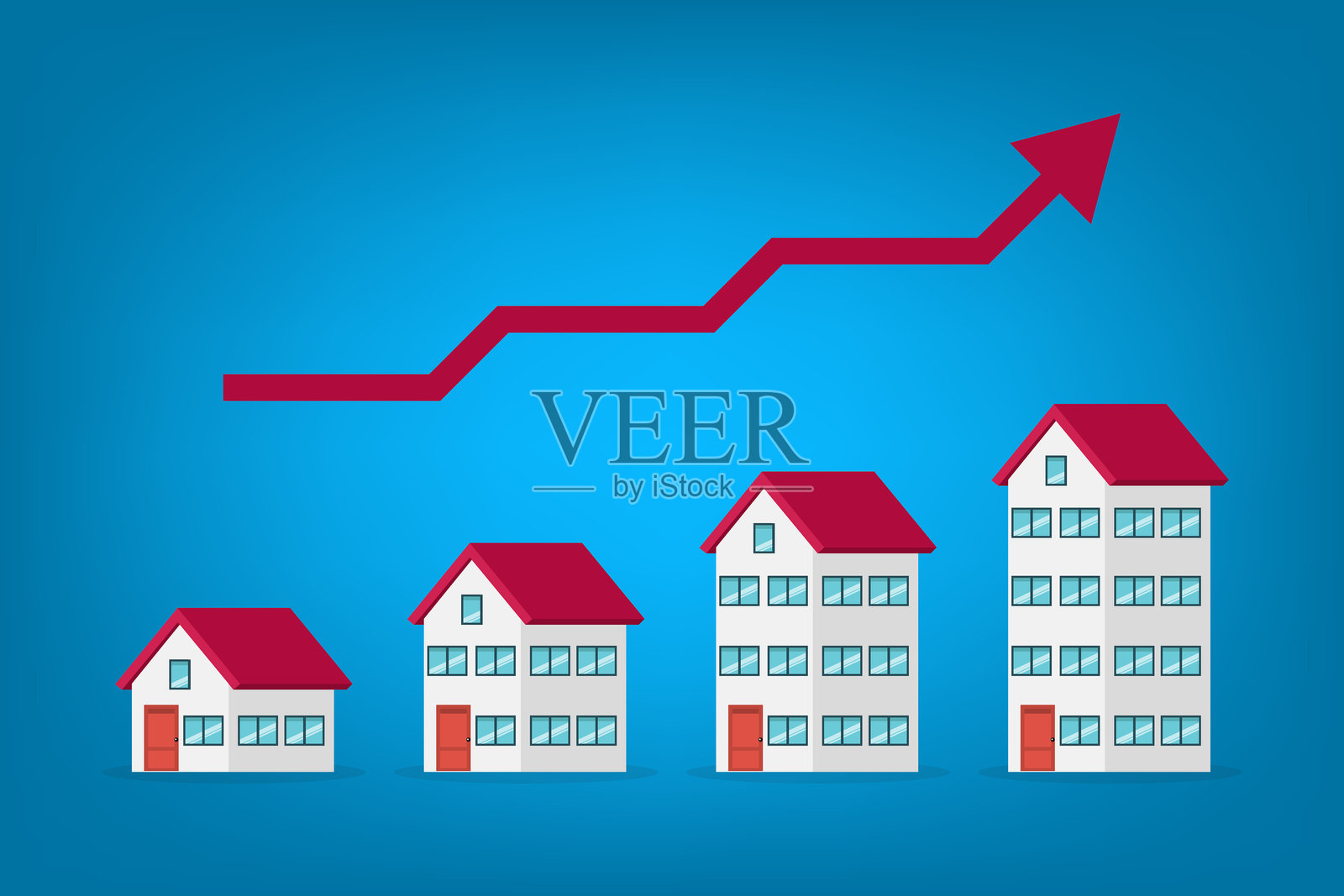 房屋增值插画图片素材