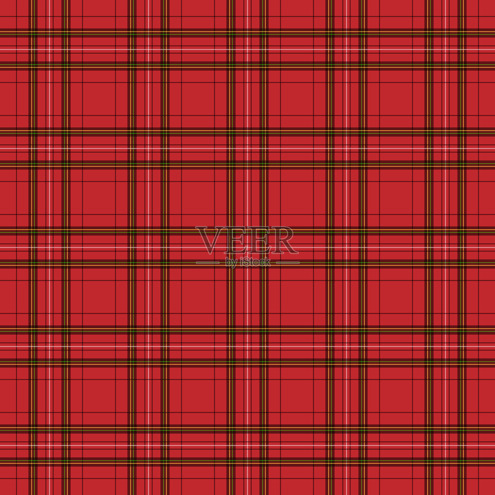 圣诞红色和绿色格子图案,格子格织物背景矢量。插画图片素材