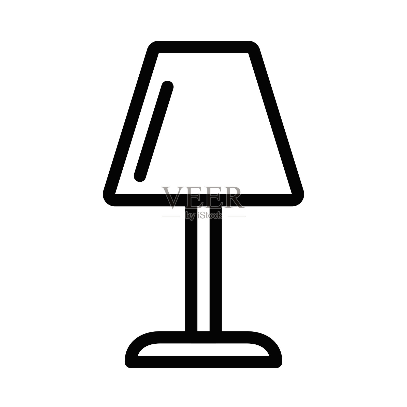 矢量插图的台灯图标。代表照明,家居装饰和室内设计理念的理想选择。可编辑的中风。插画图片素材
