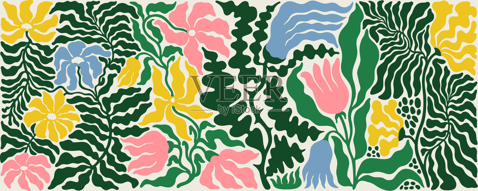 当代花卉抽象矢量背景插画图片素材